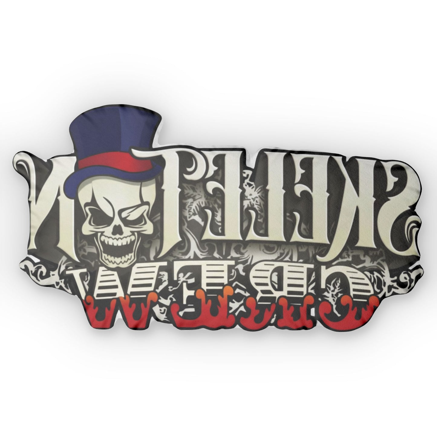 Skeleton Crew Custom Shaped Pillow – Skull with Top Hat Graphic