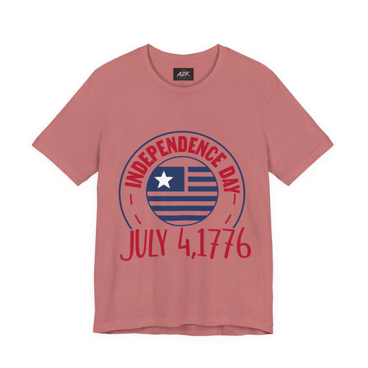 Independence Day Tee - "July 4, 1776" Patriotic American Flag T-Shirt