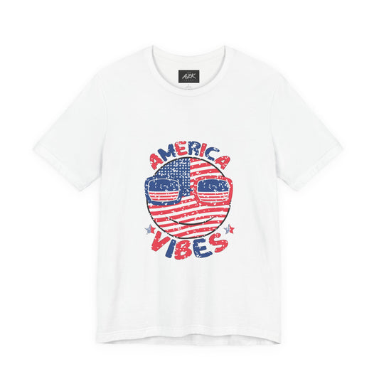 America Vibes Graphic Tee — Patriotic USA Flag T‑Shirt