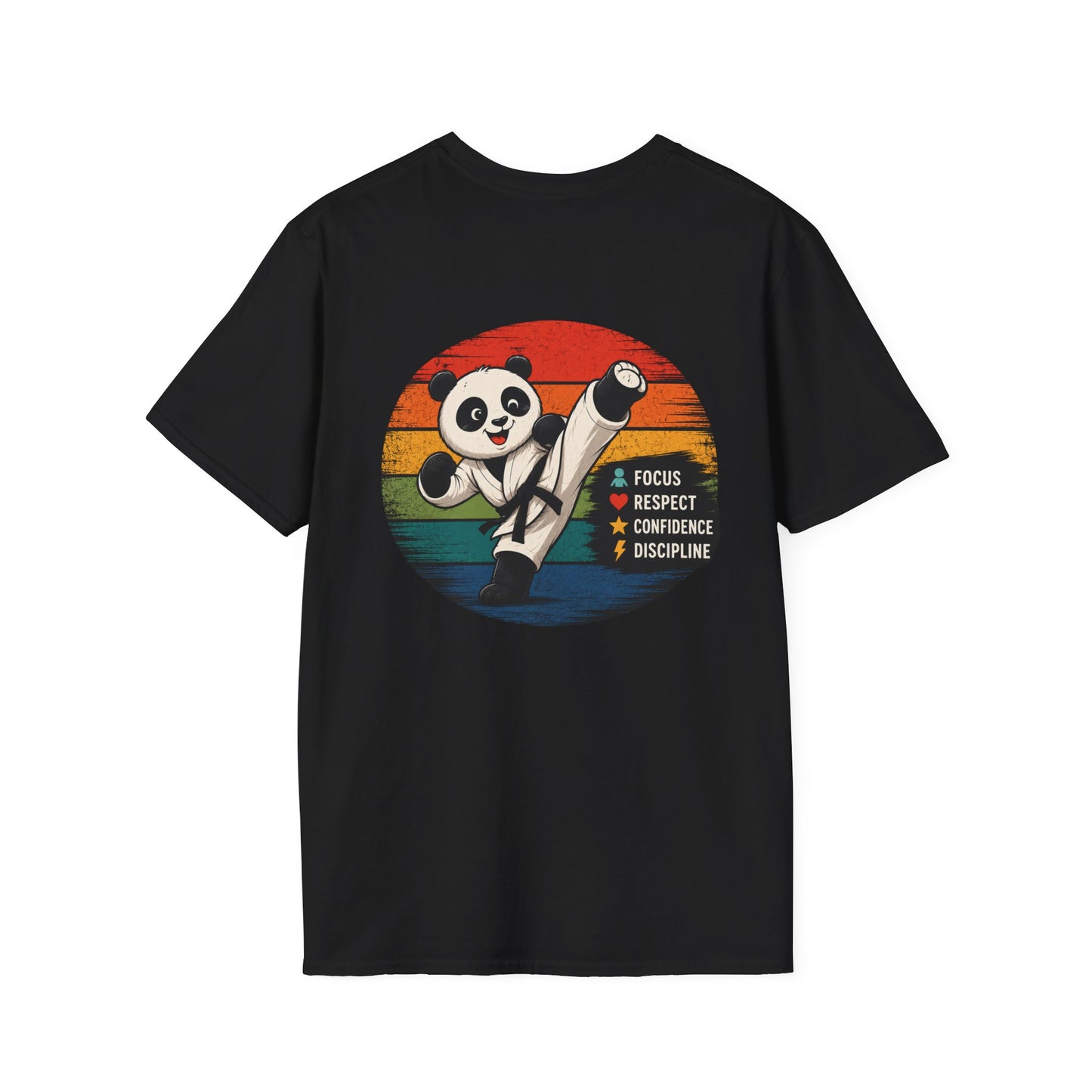 Panda Karate T-Shirt – Focus, Respect, Confidence, Discipline