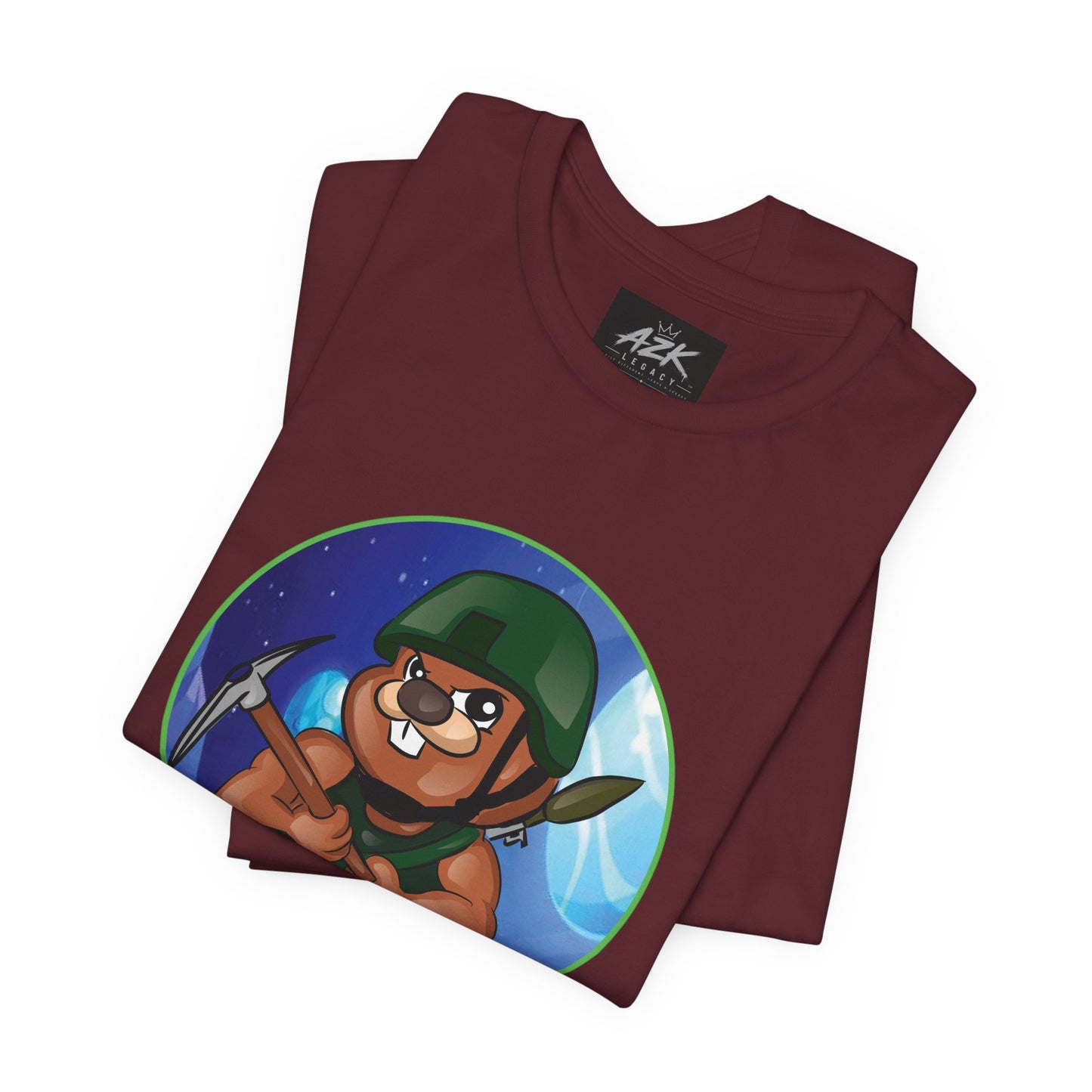 Soldier Bear Cartoon T‑Shirt — Cute Military Mascot Tee
