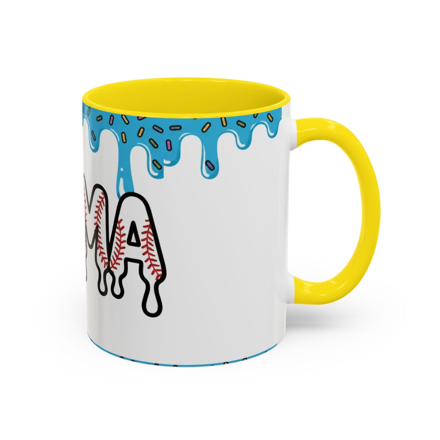 Mama Baseball Accent Coffee Mug — Drip Design for Baseball Moms (11/15oz)