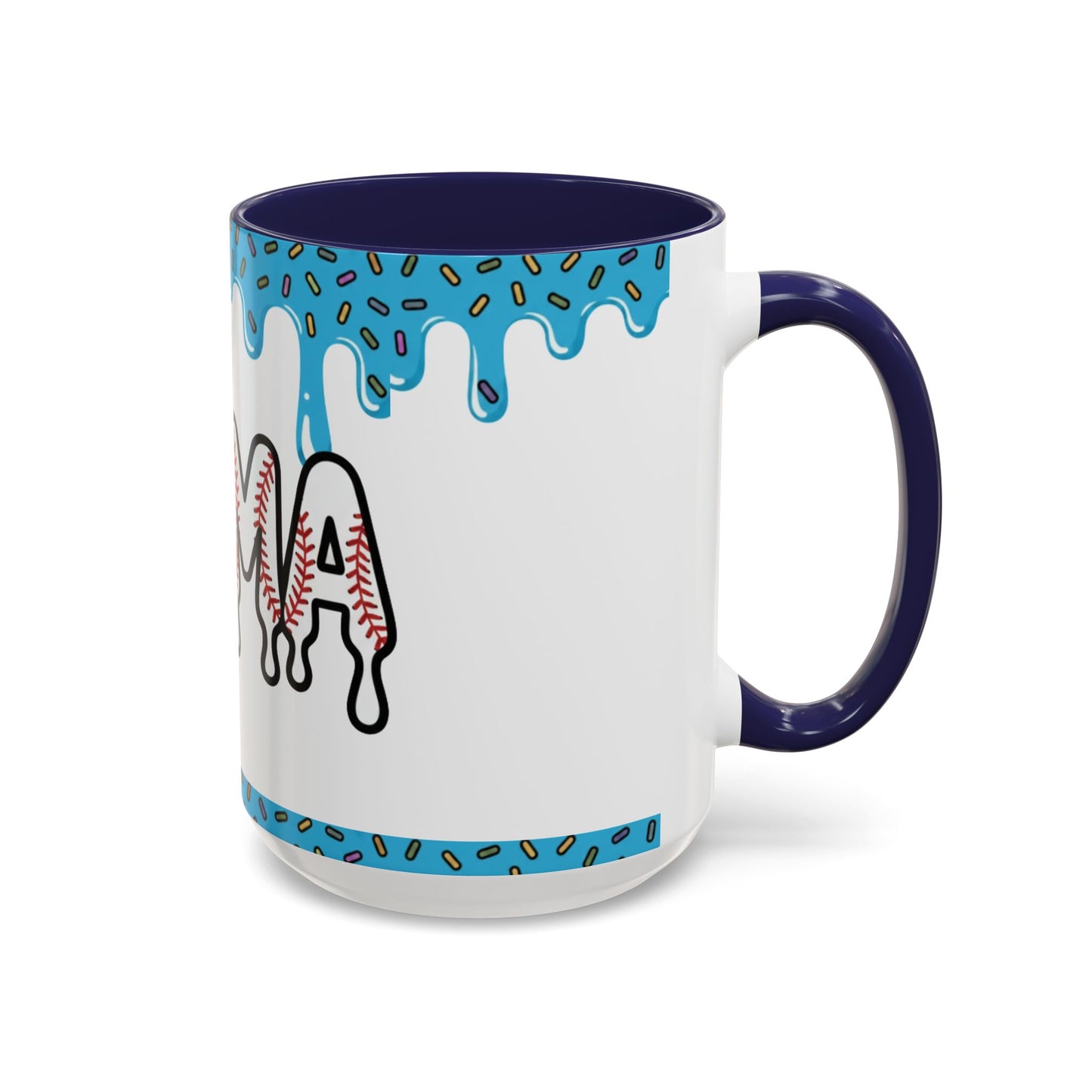 Mama Baseball Accent Coffee Mug — Drip Design for Baseball Moms (11/15oz)
