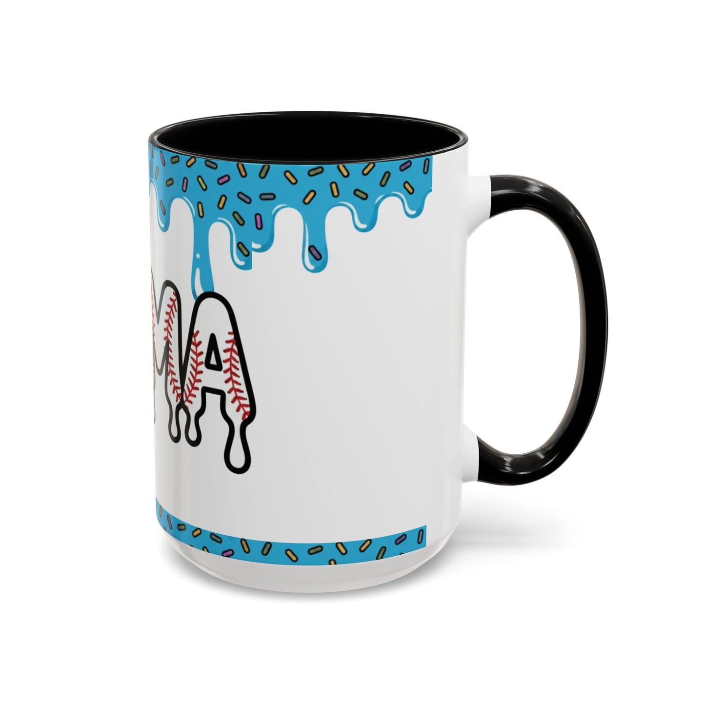 Mama Baseball Accent Coffee Mug — Drip Design for Baseball Moms (11/15oz)