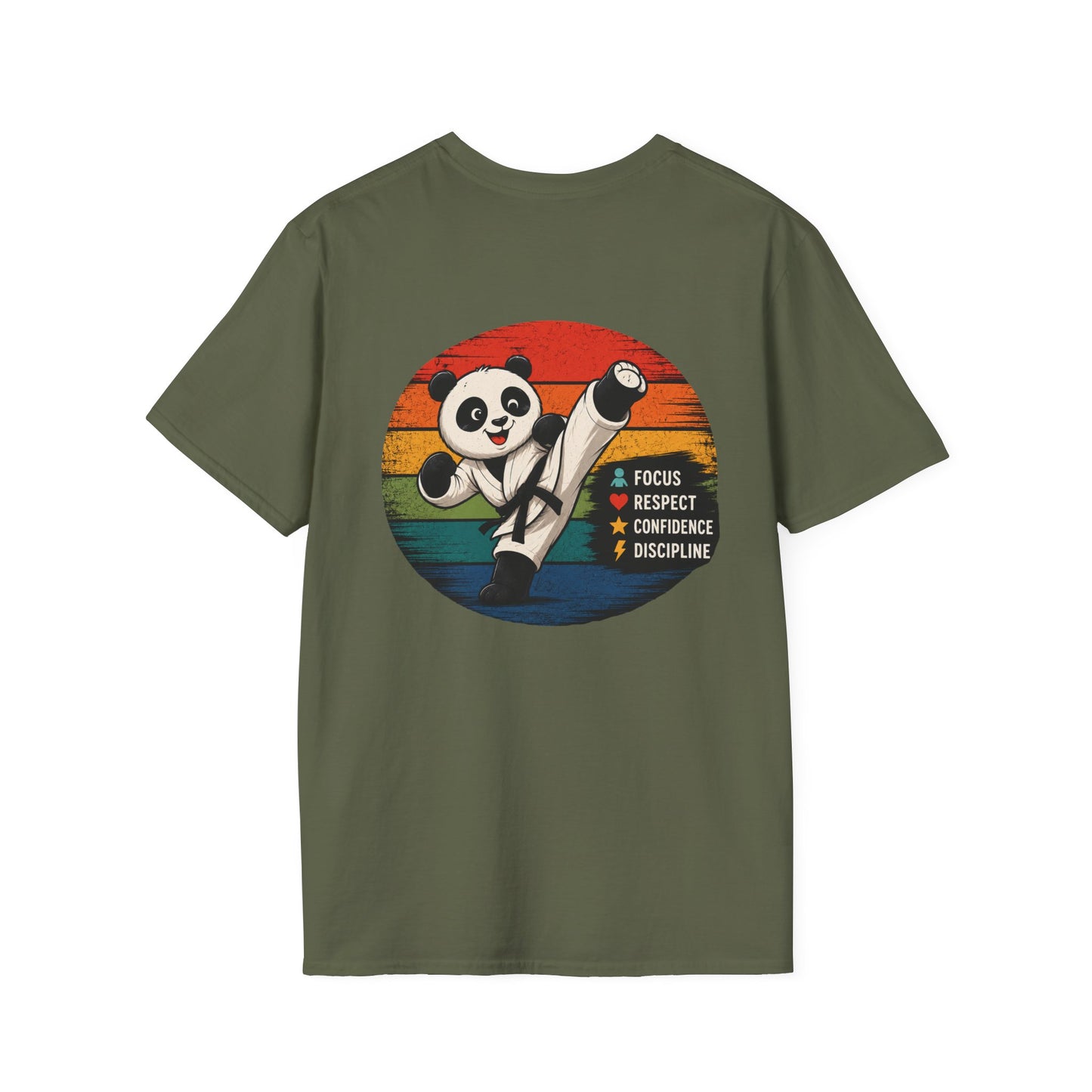 Panda Karate T-Shirt – Focus, Respect, Confidence, Discipline
