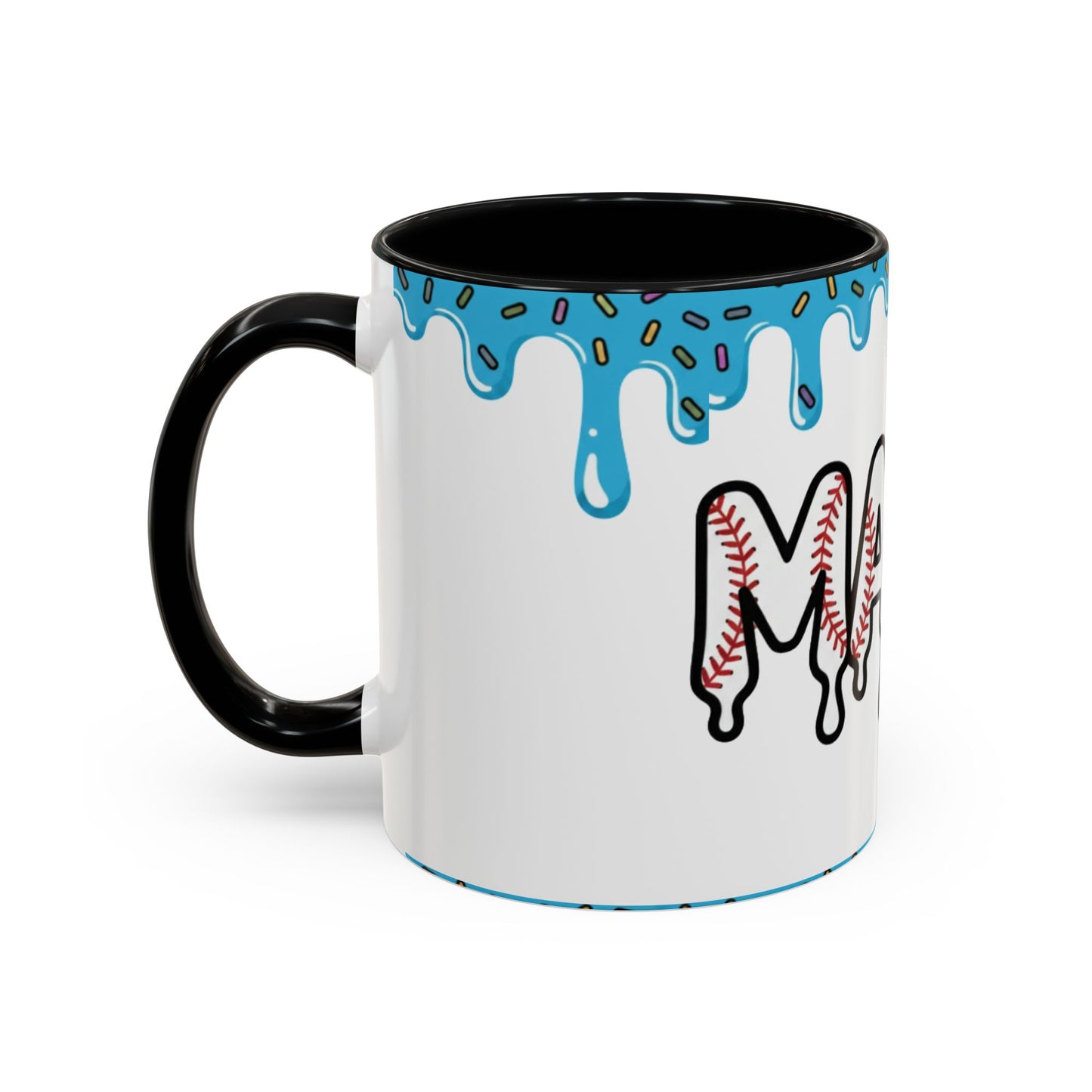 Mama Baseball Accent Coffee Mug — Drip Design for Baseball Moms (11/15oz)