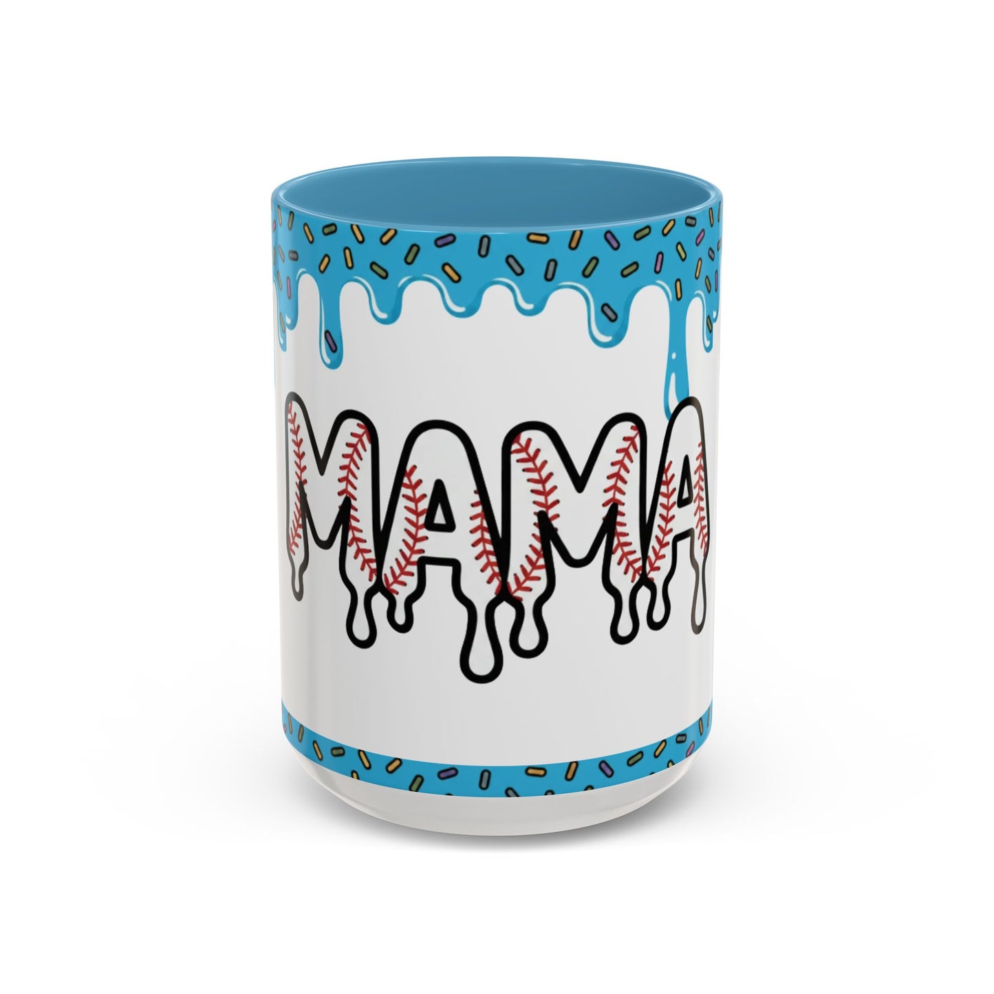 Mama Baseball Accent Coffee Mug — Drip Design for Baseball Moms (11/15oz)