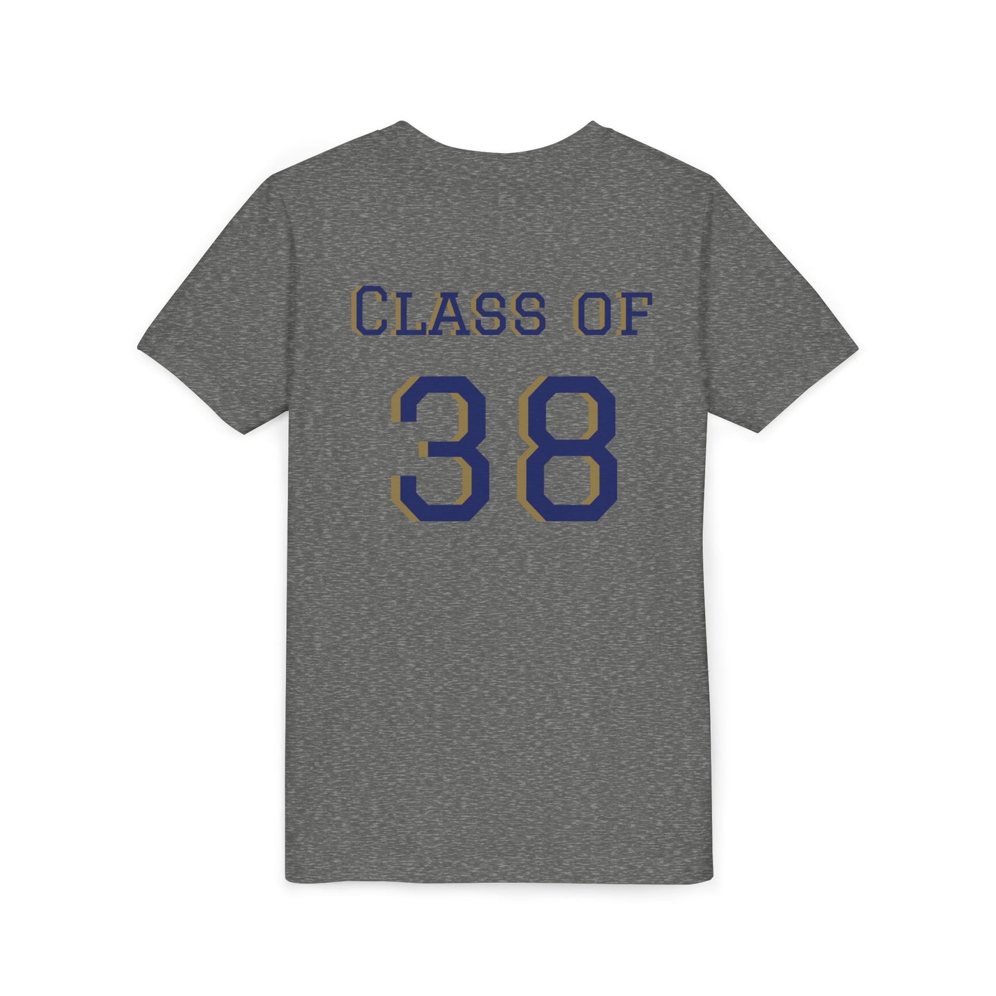 Kindergarten Grad Youth Tee — "Class of 38" Back Sports Jersey Style