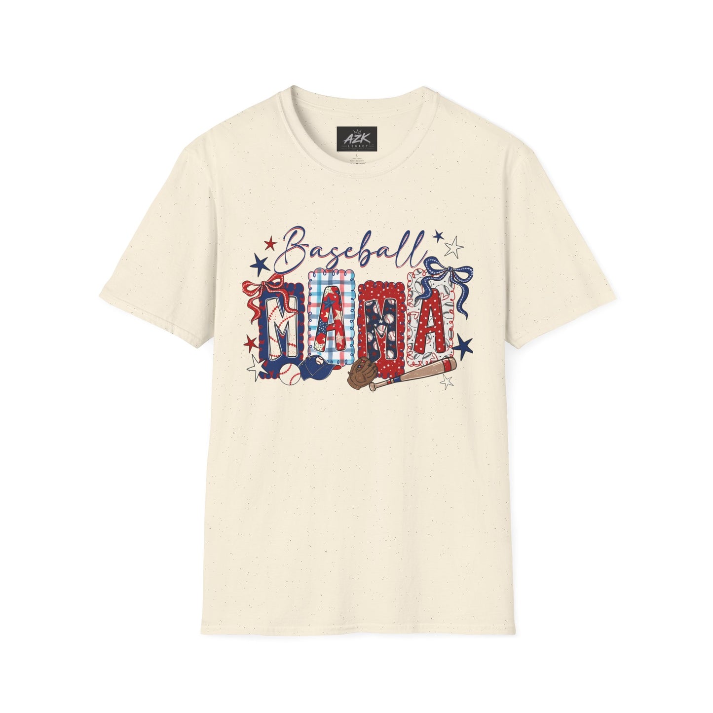 Baseball Mama T-Shirt — Patriotic Stars & Stripes Mom Tee