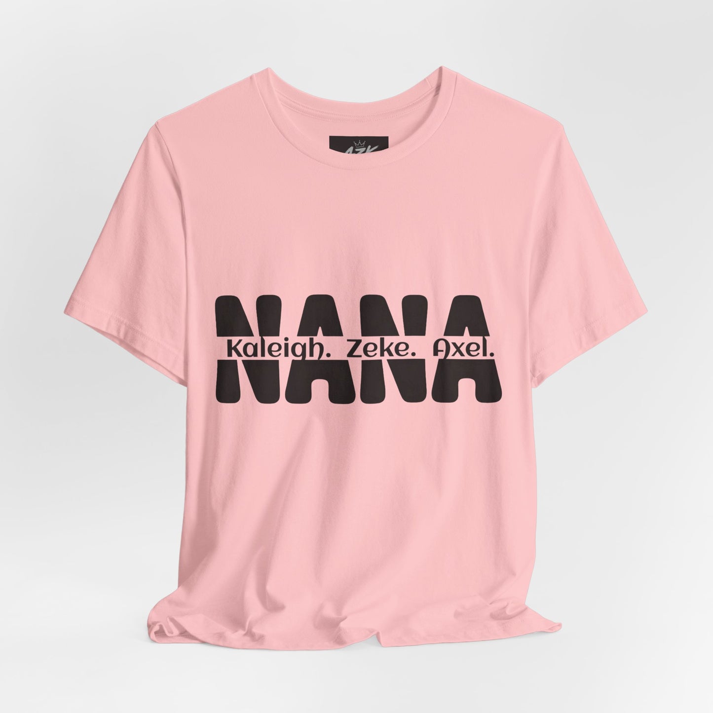NANA Personalized Name Tee — Custom Grandma Shirt with Names (Kaleiah, Zeke, Axel)