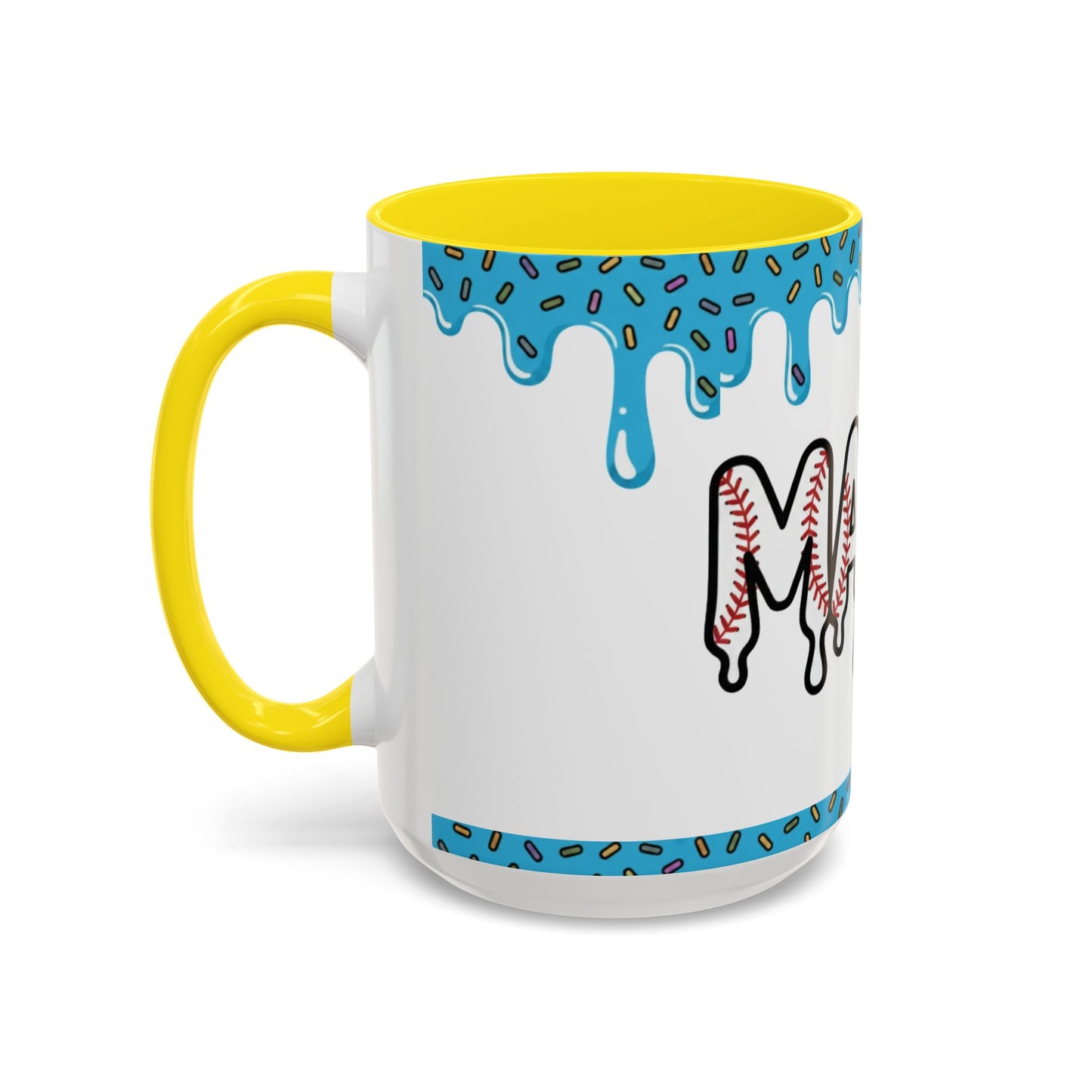 Mama Baseball Accent Coffee Mug — Drip Design for Baseball Moms (11/15oz)