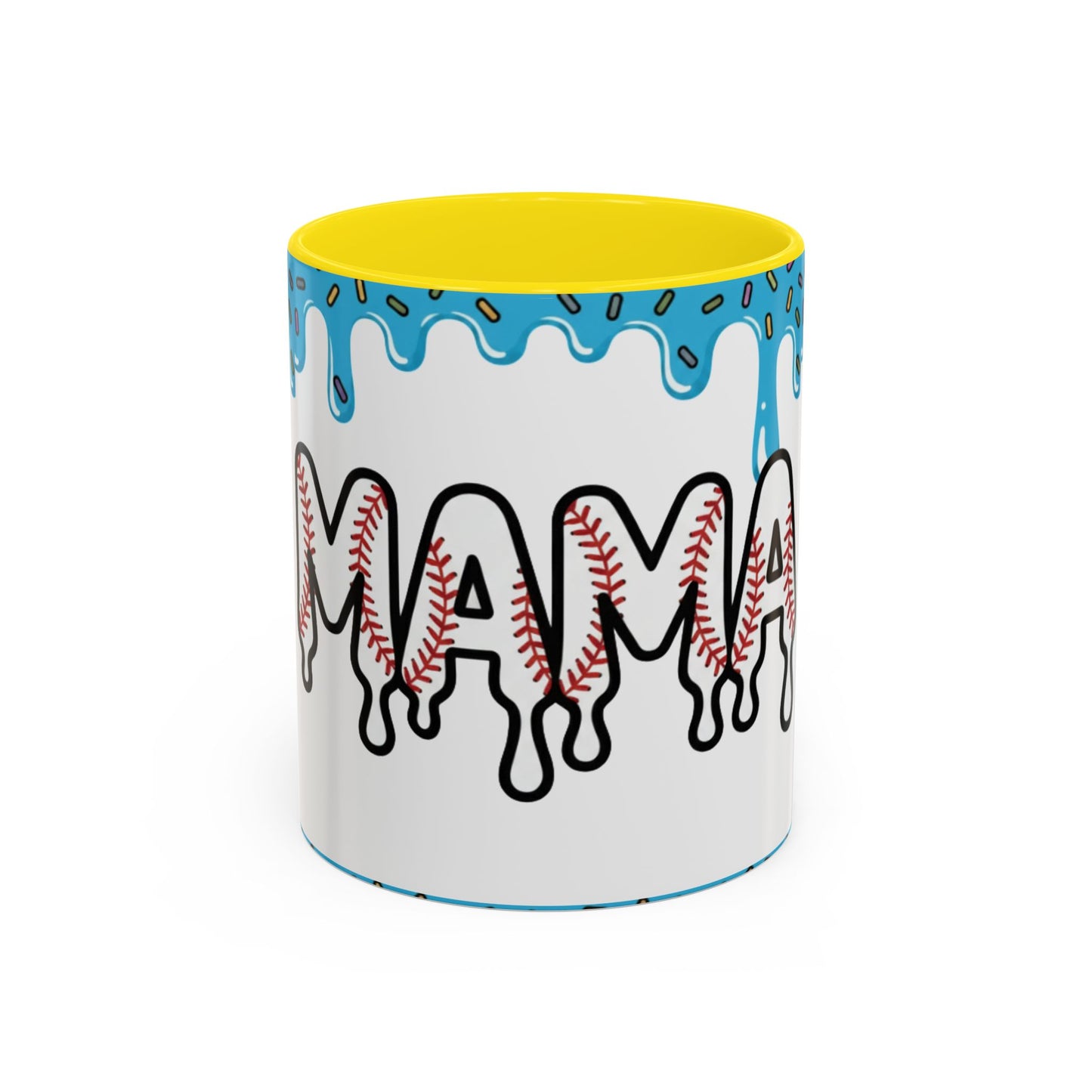 Mama Baseball Accent Coffee Mug — Drip Design for Baseball Moms (11/15oz)
