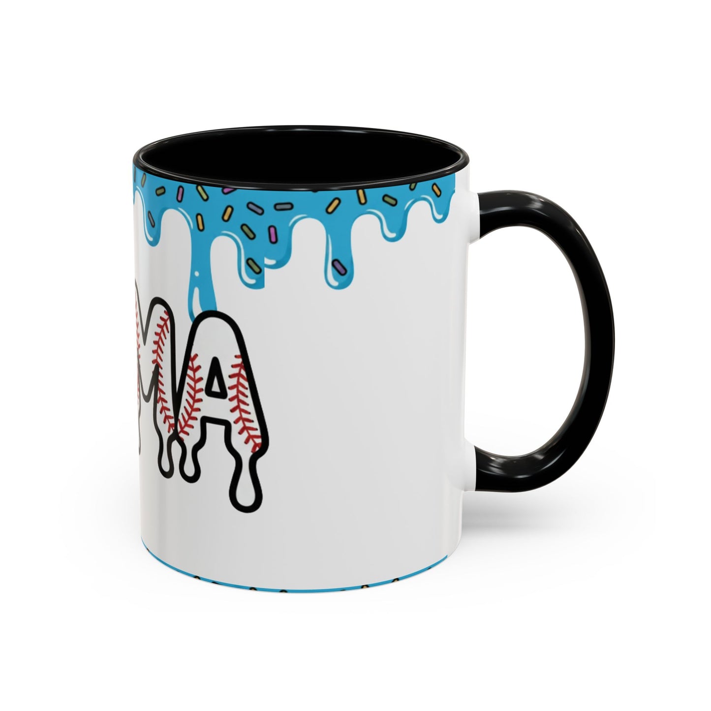 Mama Baseball Accent Coffee Mug — Drip Design for Baseball Moms (11/15oz)