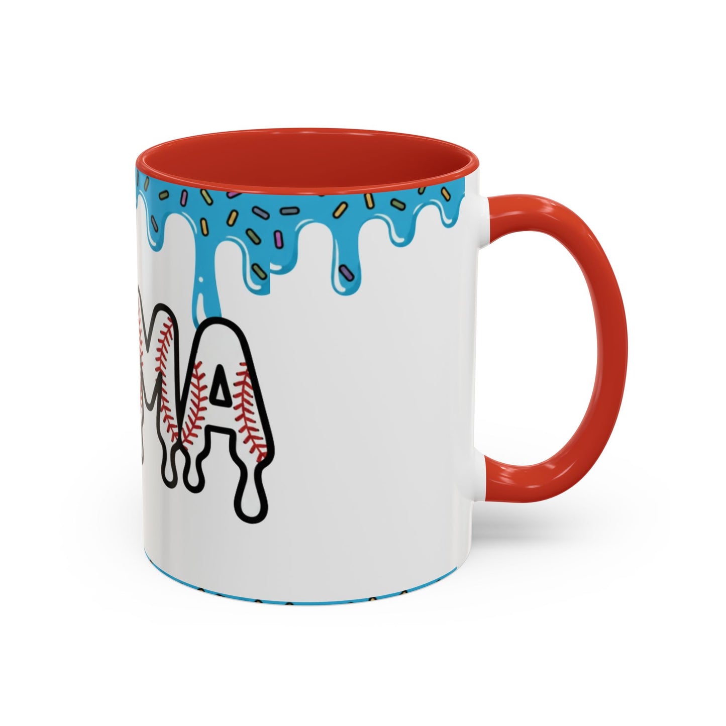 Mama Baseball Accent Coffee Mug — Drip Design for Baseball Moms (11/15oz)