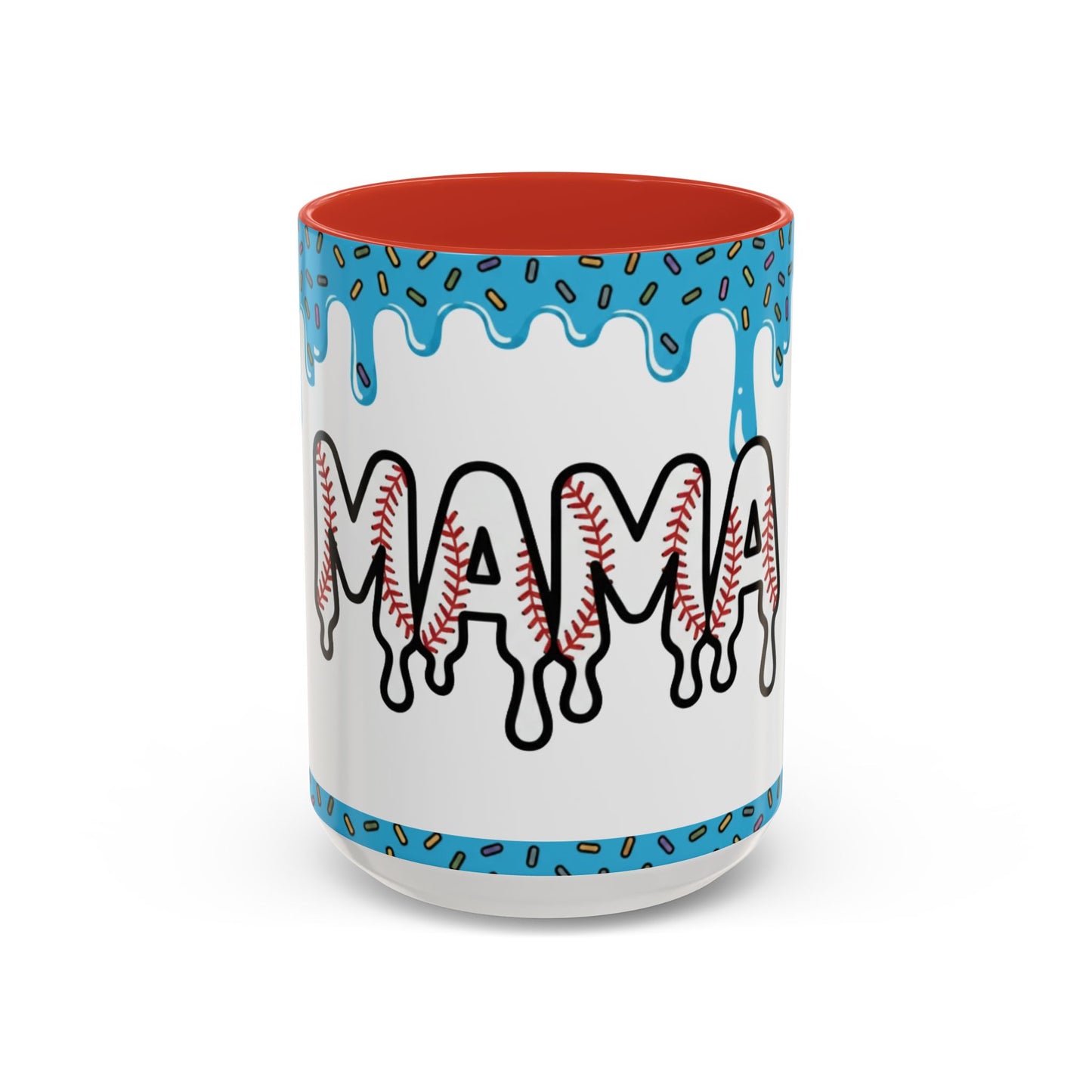 Mama Baseball Accent Coffee Mug — Drip Design for Baseball Moms (11/15oz)