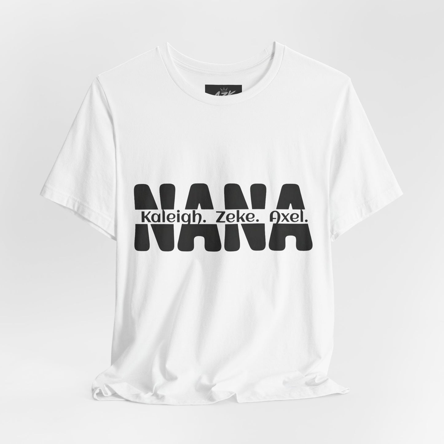 NANA Personalized Name Tee — Custom Grandma Shirt with Names (Kaleiah, Zeke, Axel)