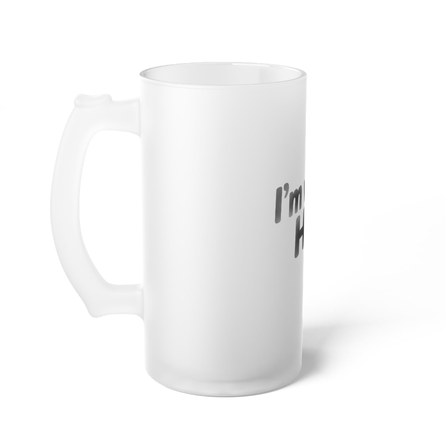 Frosted Glass Beer Mug - "I'm With Him" Funny Couples Pint Glass, Romantic Anniversary or Wedding Gift