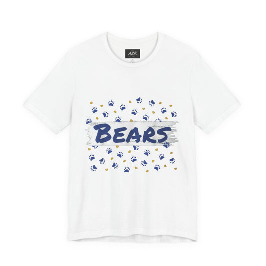 Bears Paw Print Graphic Tee — Casual Sports Fan T‑Shirt