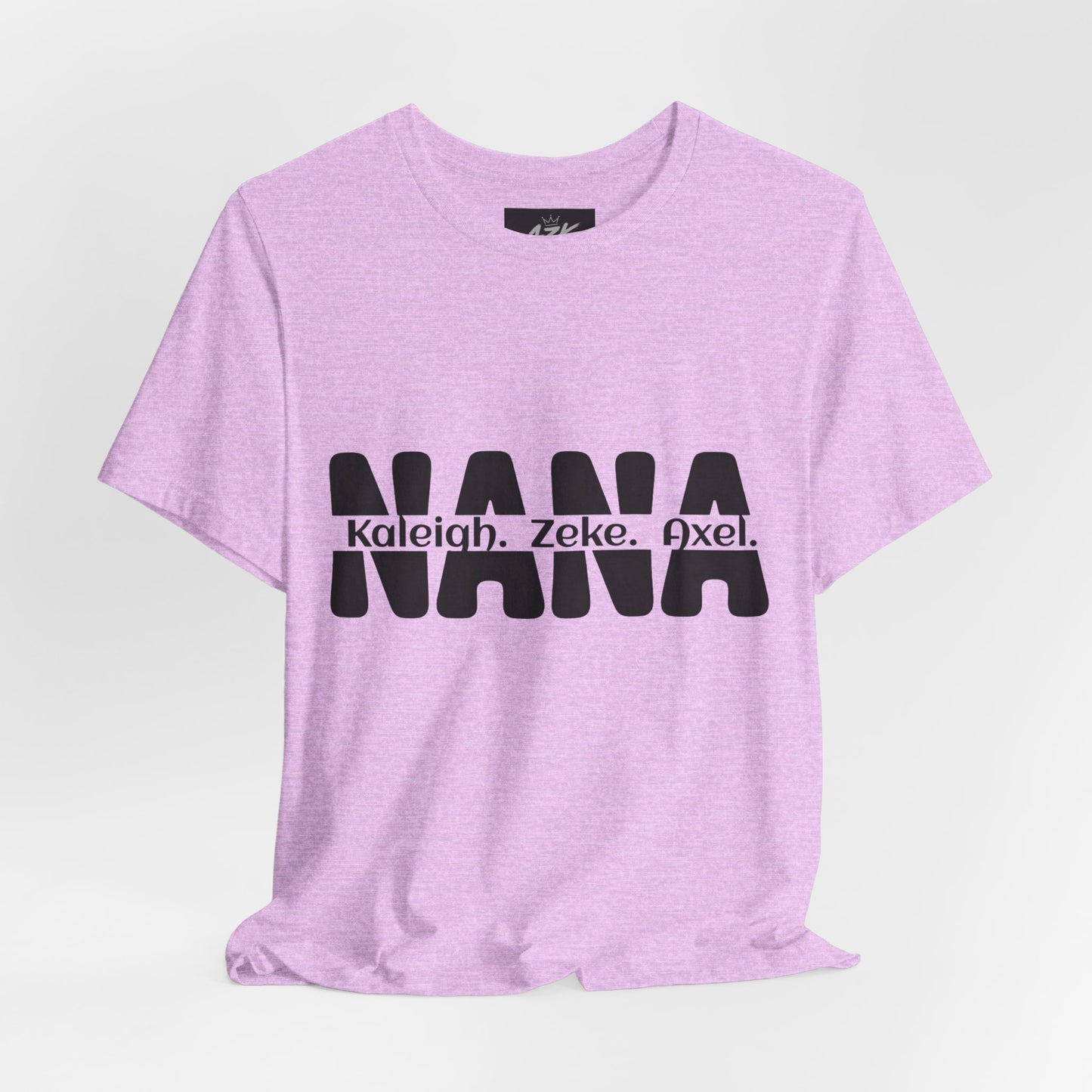 NANA Personalized Name Tee — Custom Grandma Shirt with Names (Kaleiah, Zeke, Axel)
