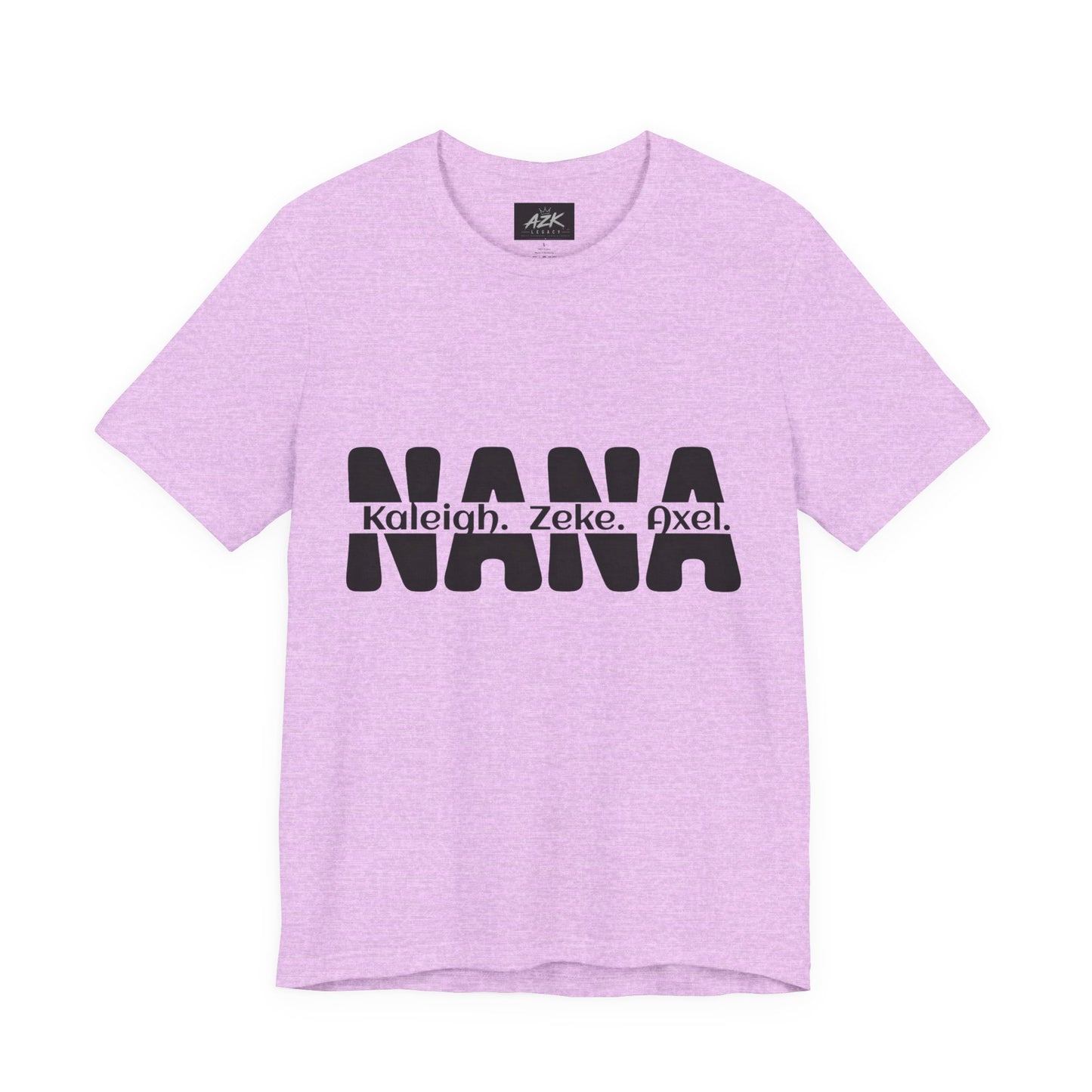 NANA Personalized Name Tee — Custom Grandma Shirt with Names (Kaleiah, Zeke, Axel)