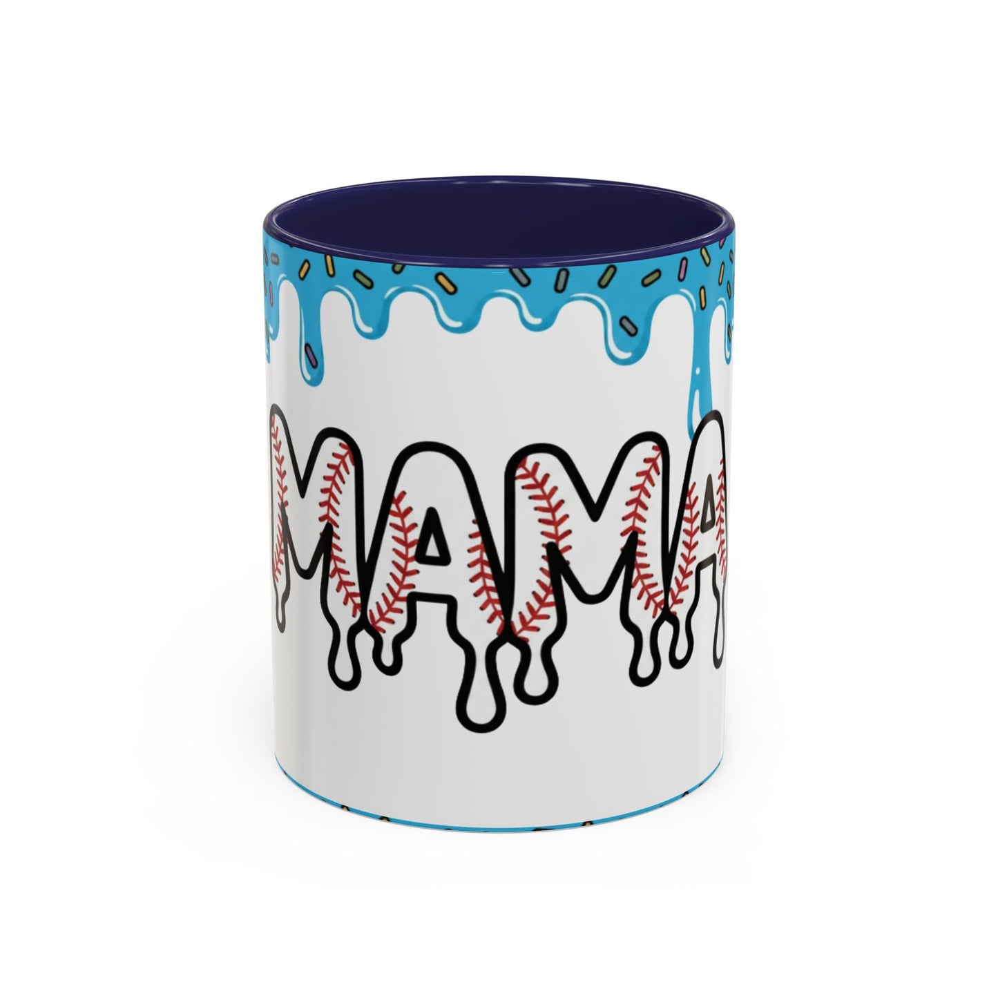Mama Baseball Accent Coffee Mug — Drip Design for Baseball Moms (11/15oz)