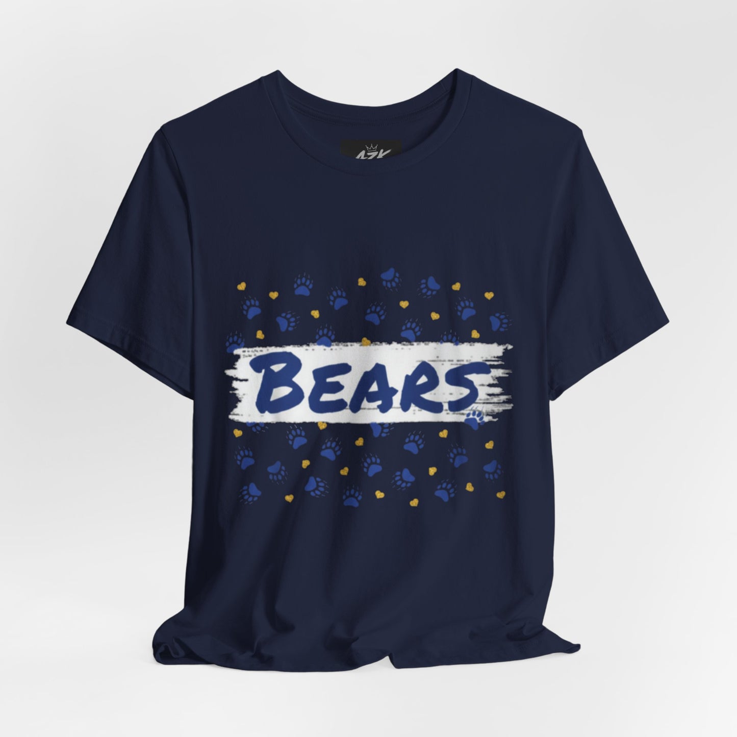 Bears Paw Print Graphic Tee — Casual Sports Fan T‑Shirt