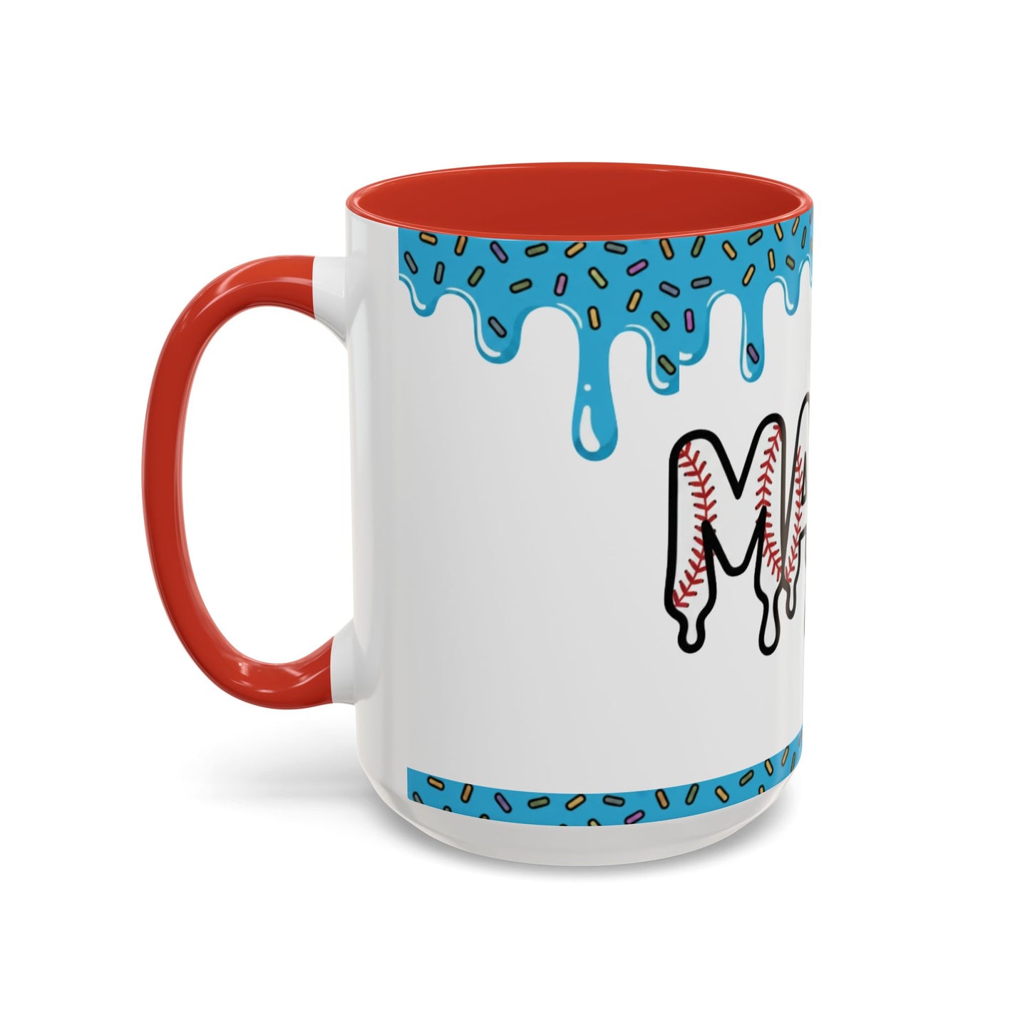 Mama Baseball Accent Coffee Mug — Drip Design for Baseball Moms (11/15oz)