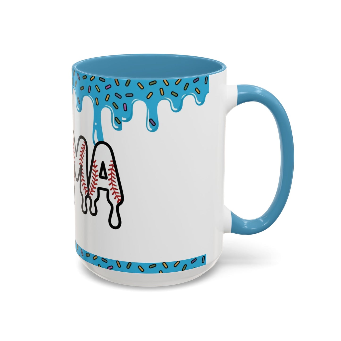 Mama Baseball Accent Coffee Mug — Drip Design for Baseball Moms (11/15oz)