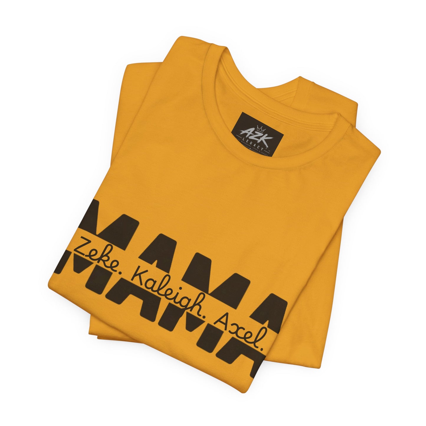 Mama Tee — Personalized "Zekey  Kaleigh &  Axel" Family Name T‑Shirt