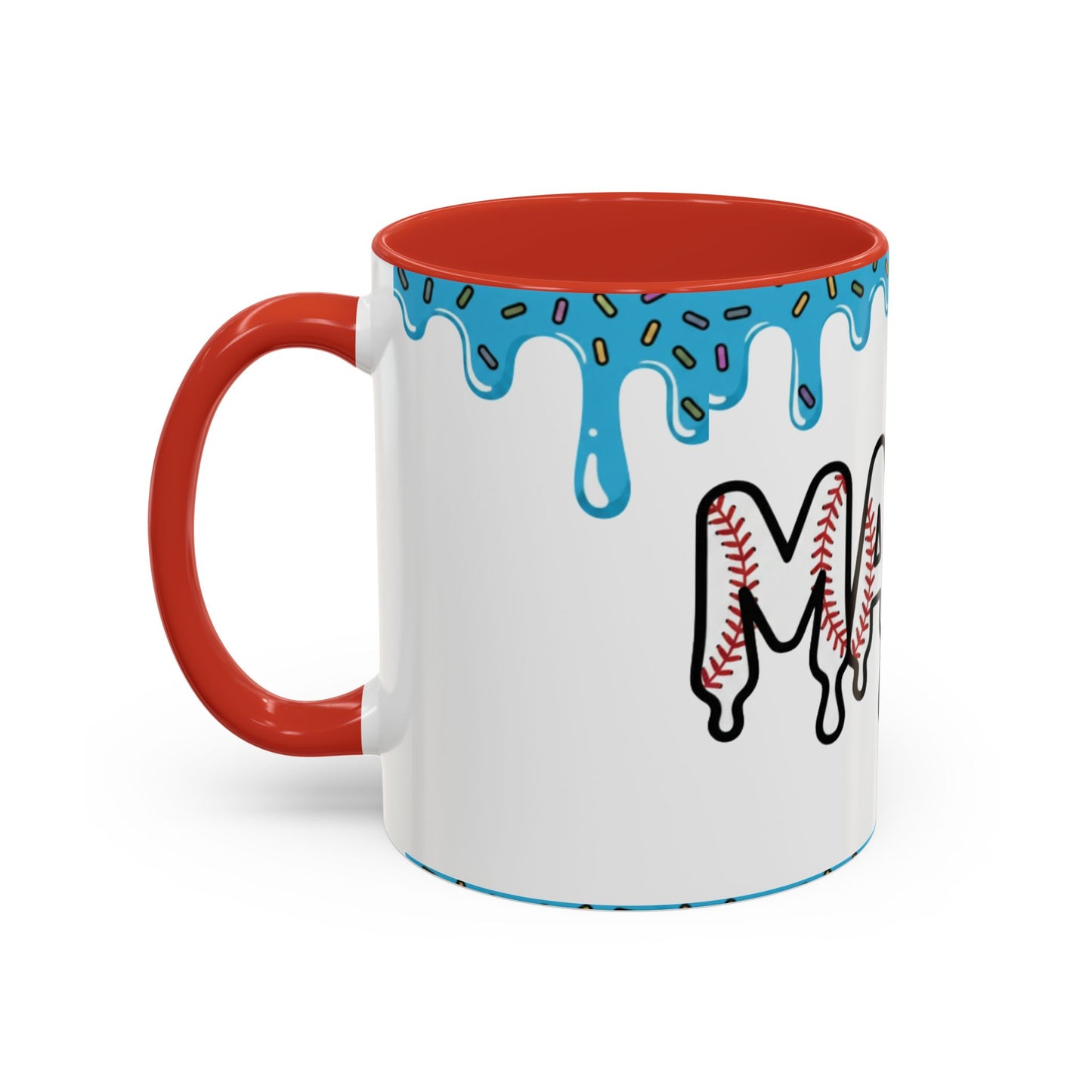 Mama Baseball Accent Coffee Mug — Drip Design for Baseball Moms (11/15oz)