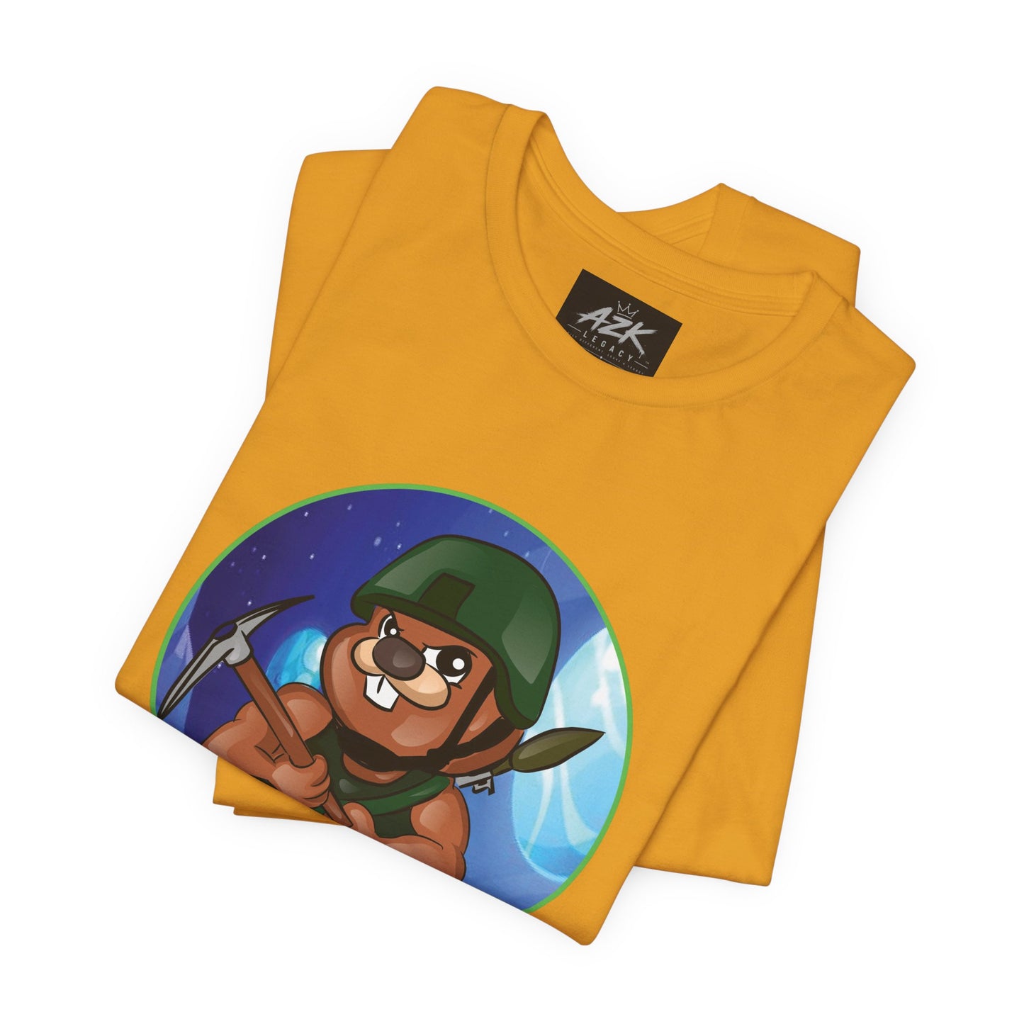 Soldier Bear Cartoon T‑Shirt — Cute Military Mascot Tee