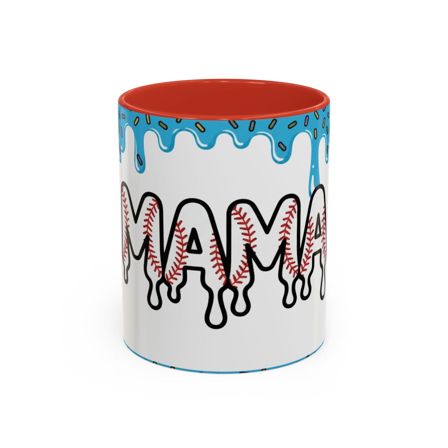 Mama Baseball Accent Coffee Mug — Drip Design for Baseball Moms (11/15oz)