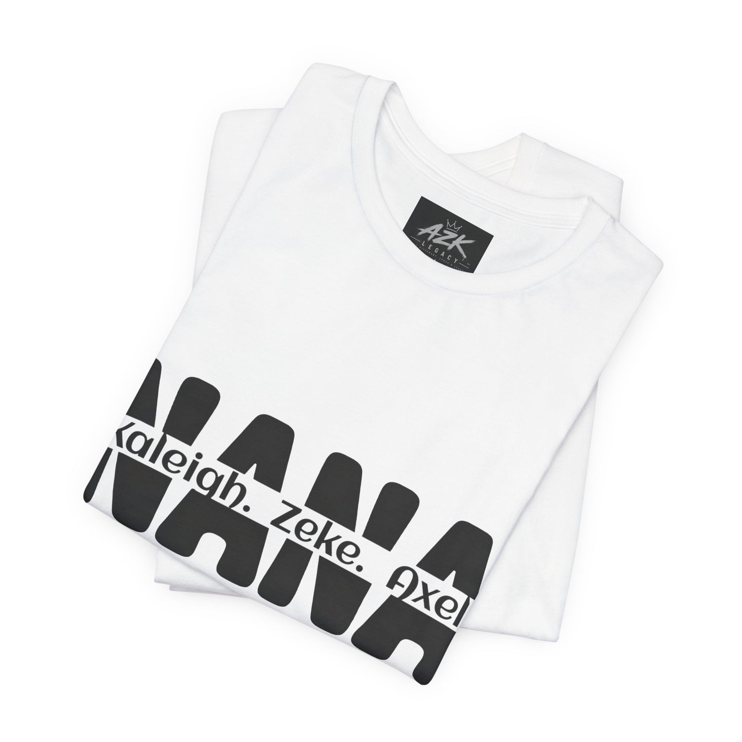 NANA Personalized Name Tee — Custom Grandma Shirt with Names (Kaleiah, Zeke, Axel)