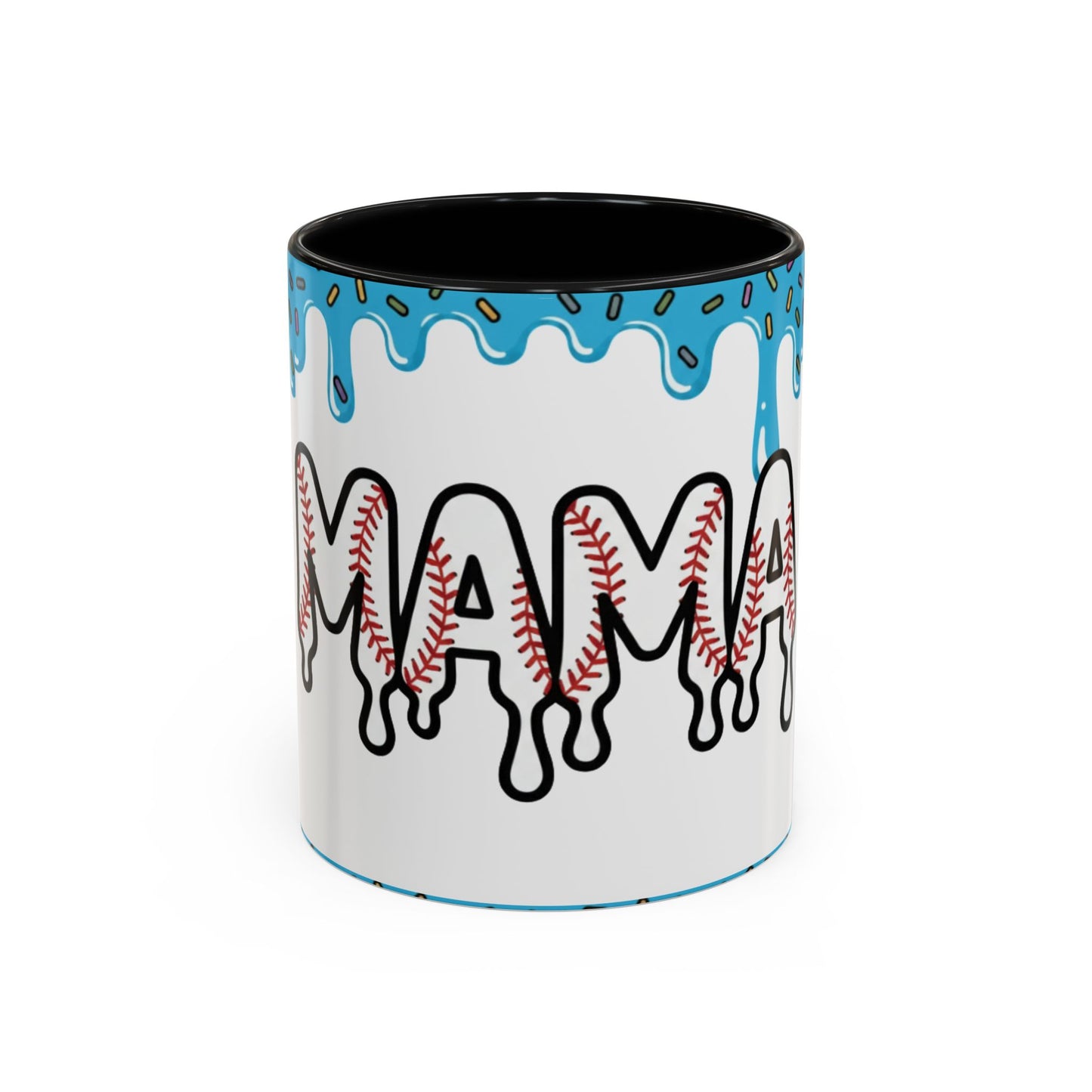 Mama Baseball Accent Coffee Mug — Drip Design for Baseball Moms (11/15oz)