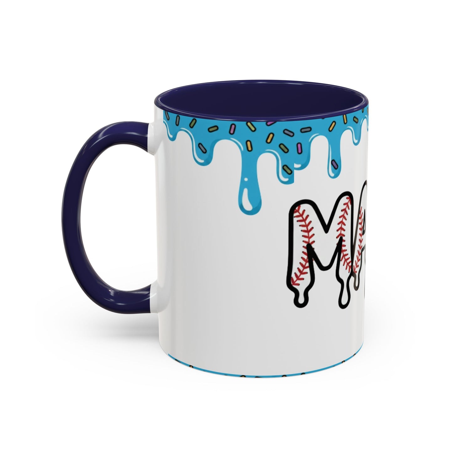Mama Baseball Accent Coffee Mug — Drip Design for Baseball Moms (11/15oz)