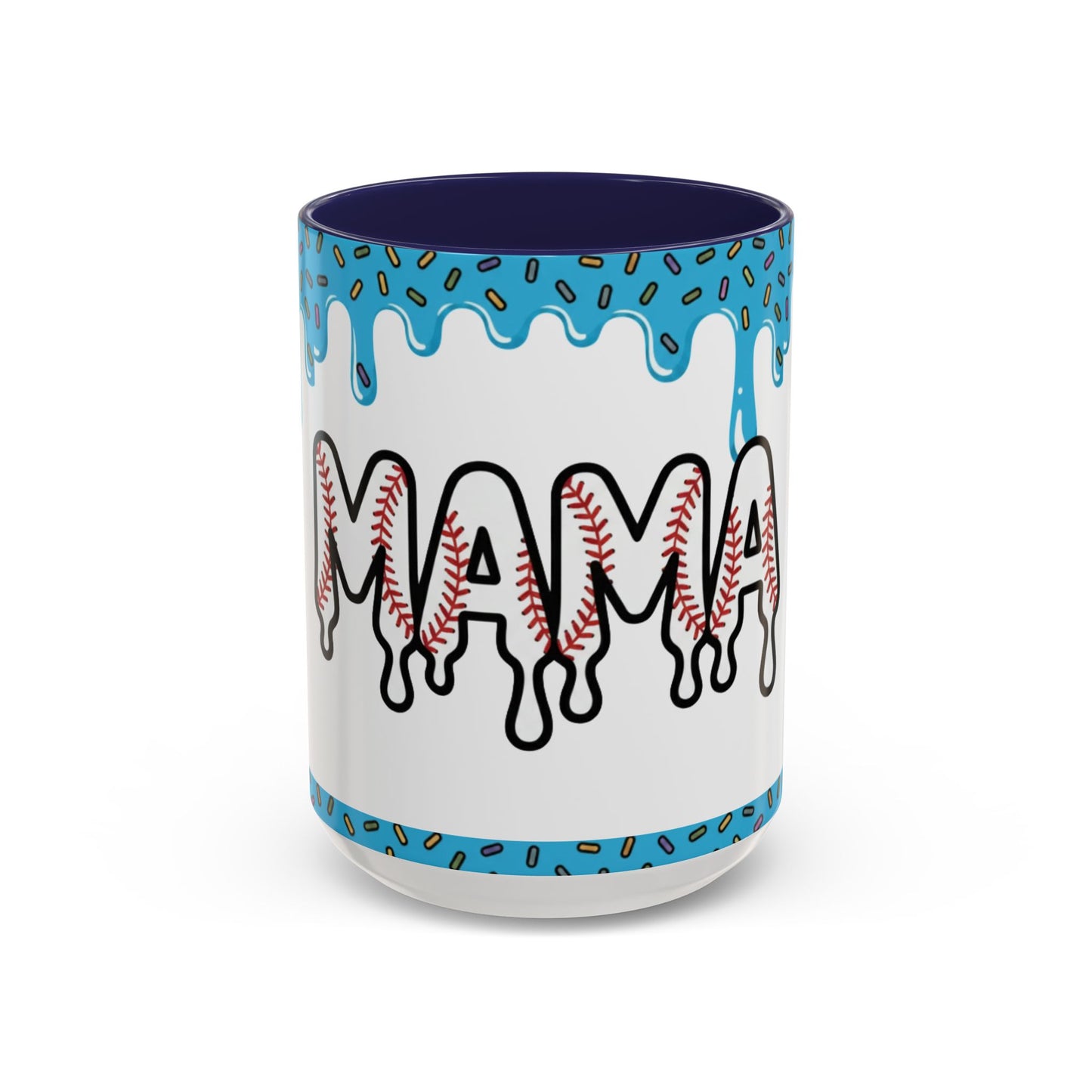 Mama Baseball Accent Coffee Mug — Drip Design for Baseball Moms (11/15oz)