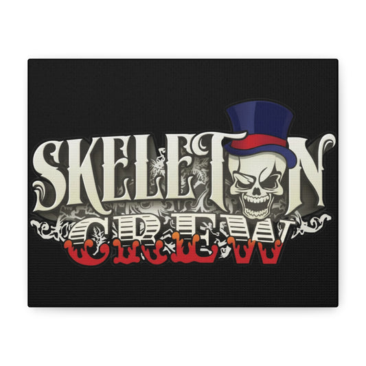 Skeleton Crew Matte Canvas Print — Skull Logo Wall Art