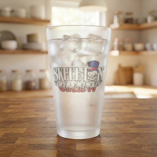 Frosted 16oz Pint Glass — Skeeter Circus Logo Pub Glass