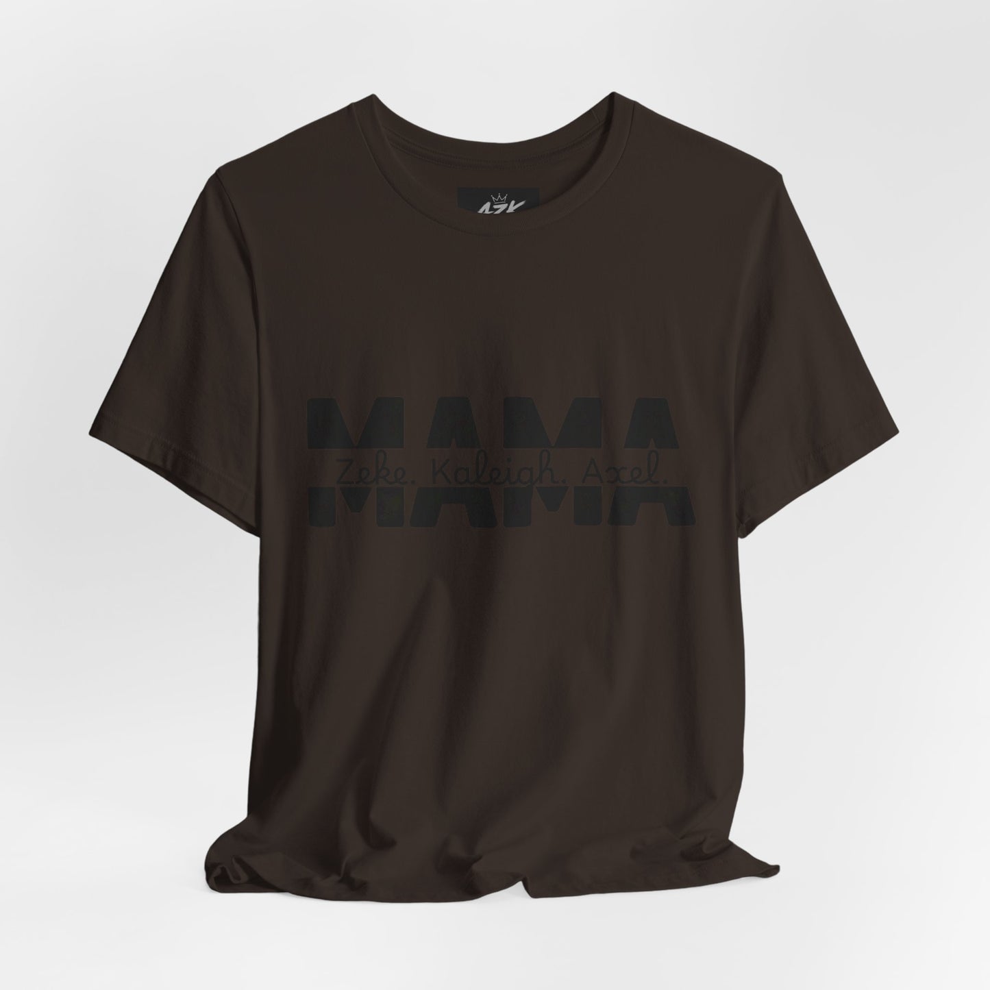 Mama Tee — Personalized "Zekey  Kaleigh &  Axel" Family Name T‑Shirt