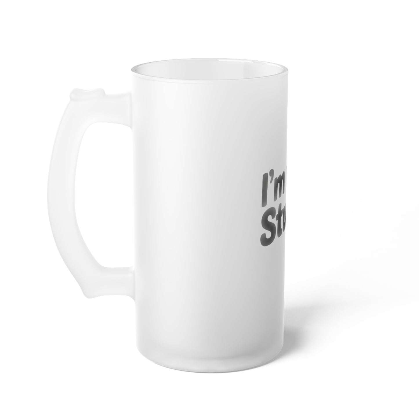 Frosted Beer Mug - "I'm With Stupid" Novelty Glass Pint, Funny Bar Gift