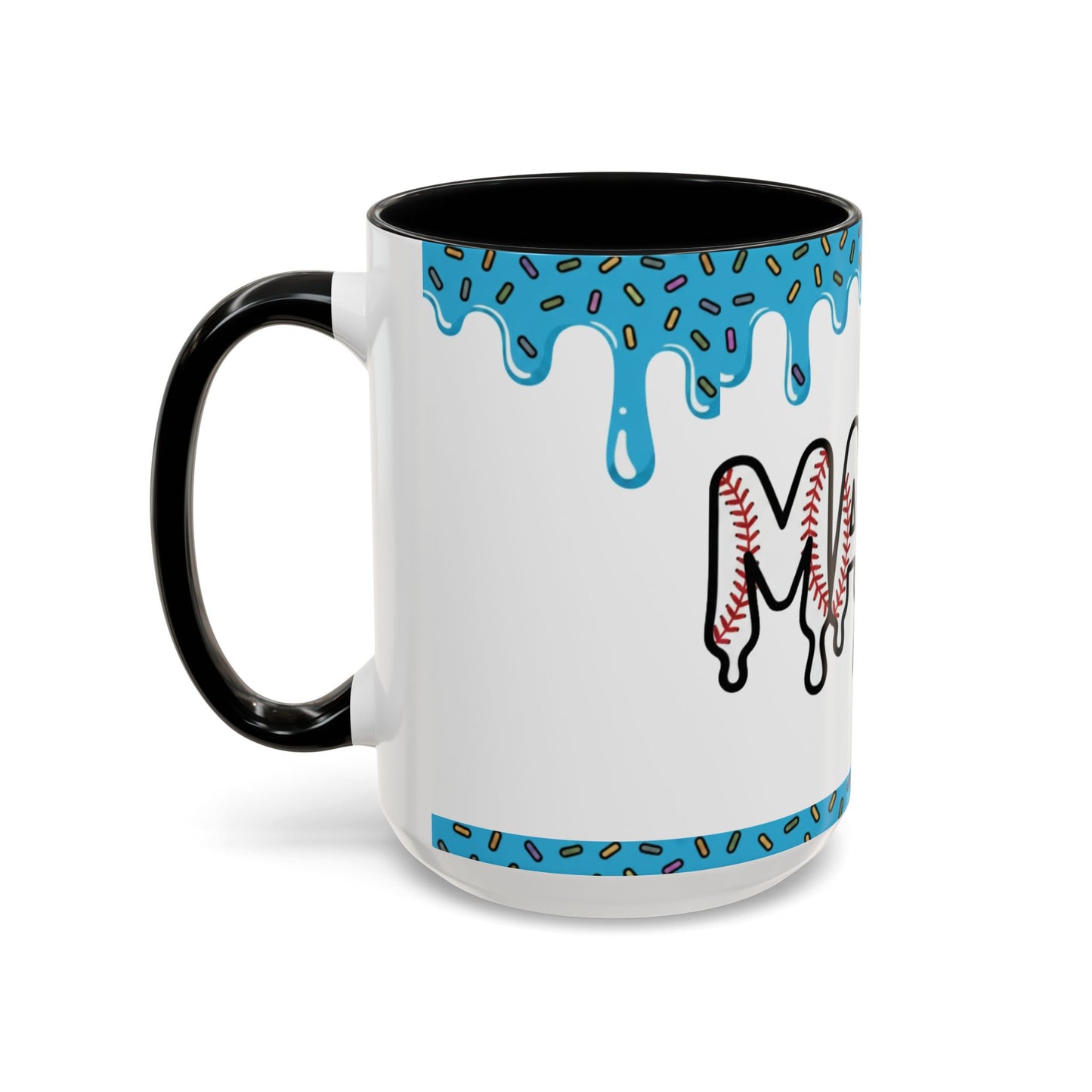 Mama Baseball Accent Coffee Mug — Drip Design for Baseball Moms (11/15oz)