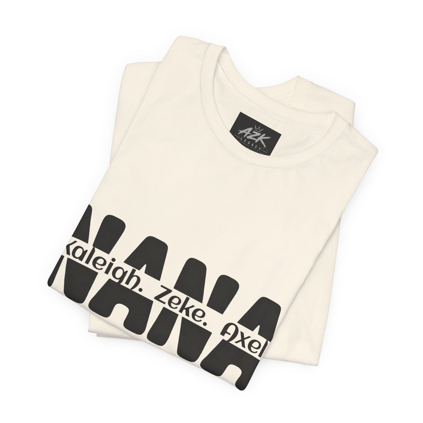 NANA Personalized Name Tee — Custom Grandma Shirt with Names (Kaleiah, Zeke, Axel)