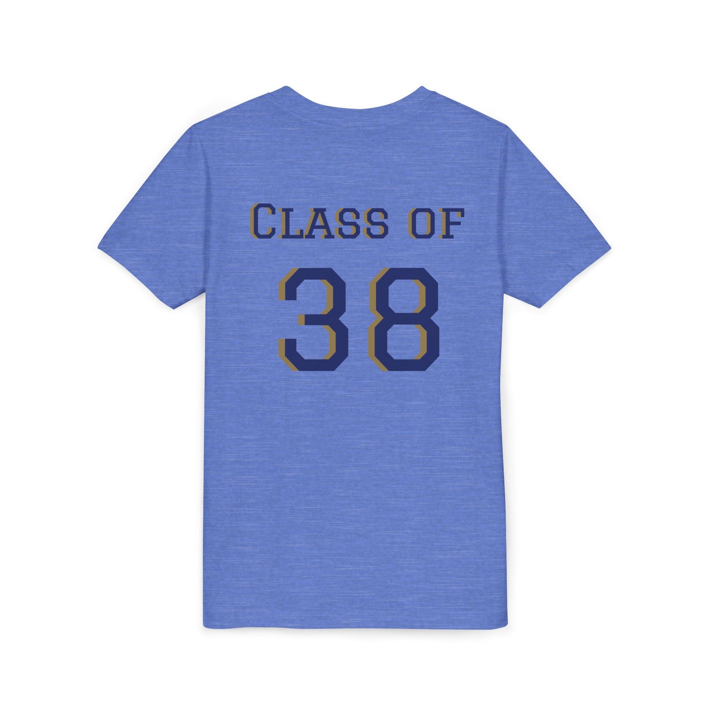 Kindergarten Grad Youth Tee — "Class of 38" Back Sports Jersey Style