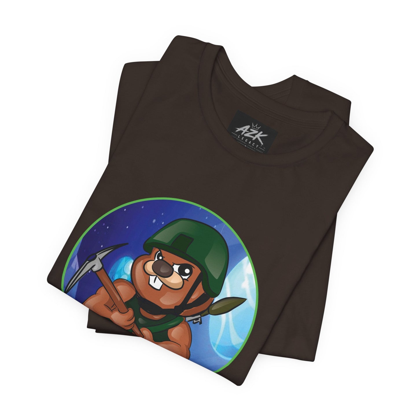 Soldier Bear Cartoon T‑Shirt — Cute Military Mascot Tee