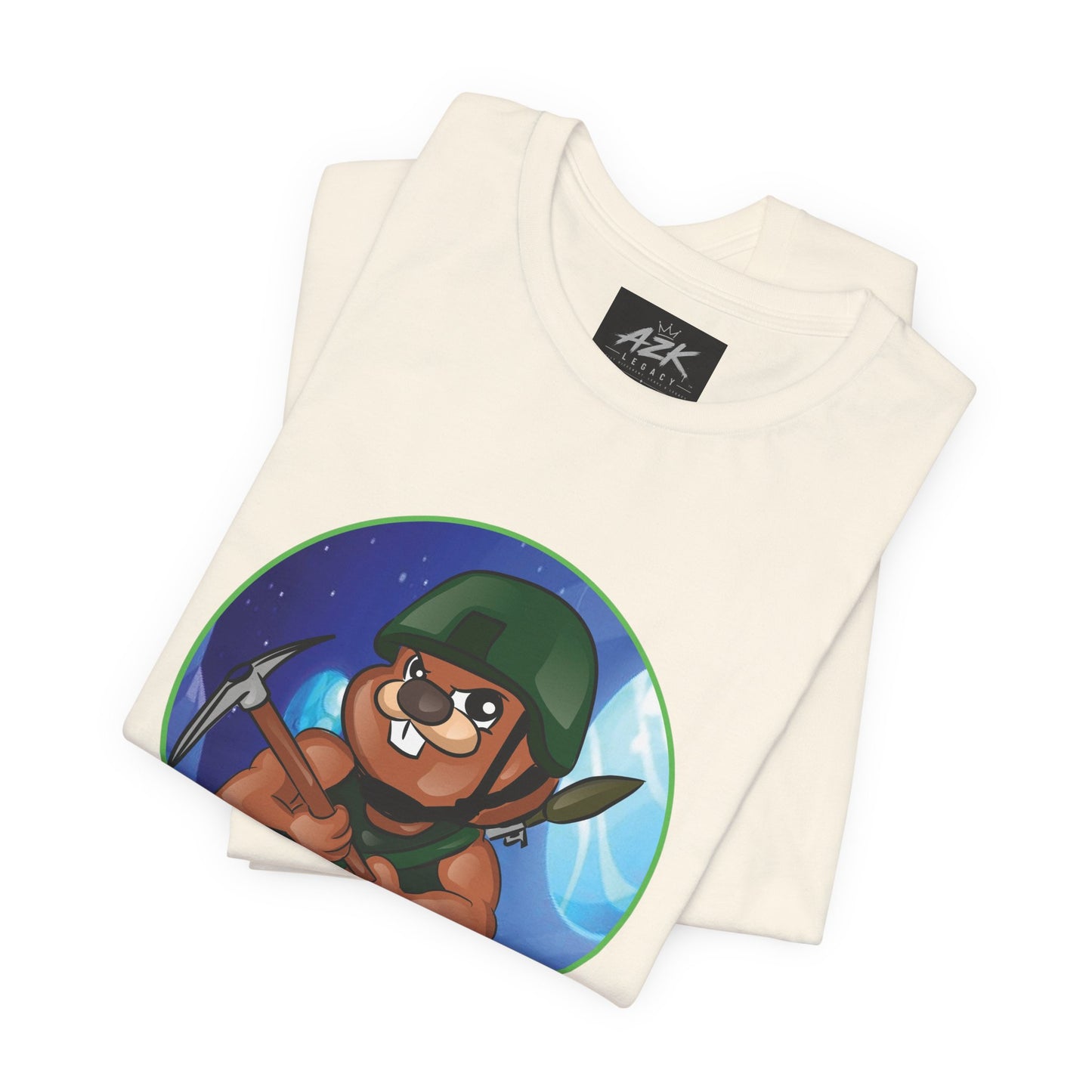 Soldier Bear Cartoon T‑Shirt — Cute Military Mascot Tee