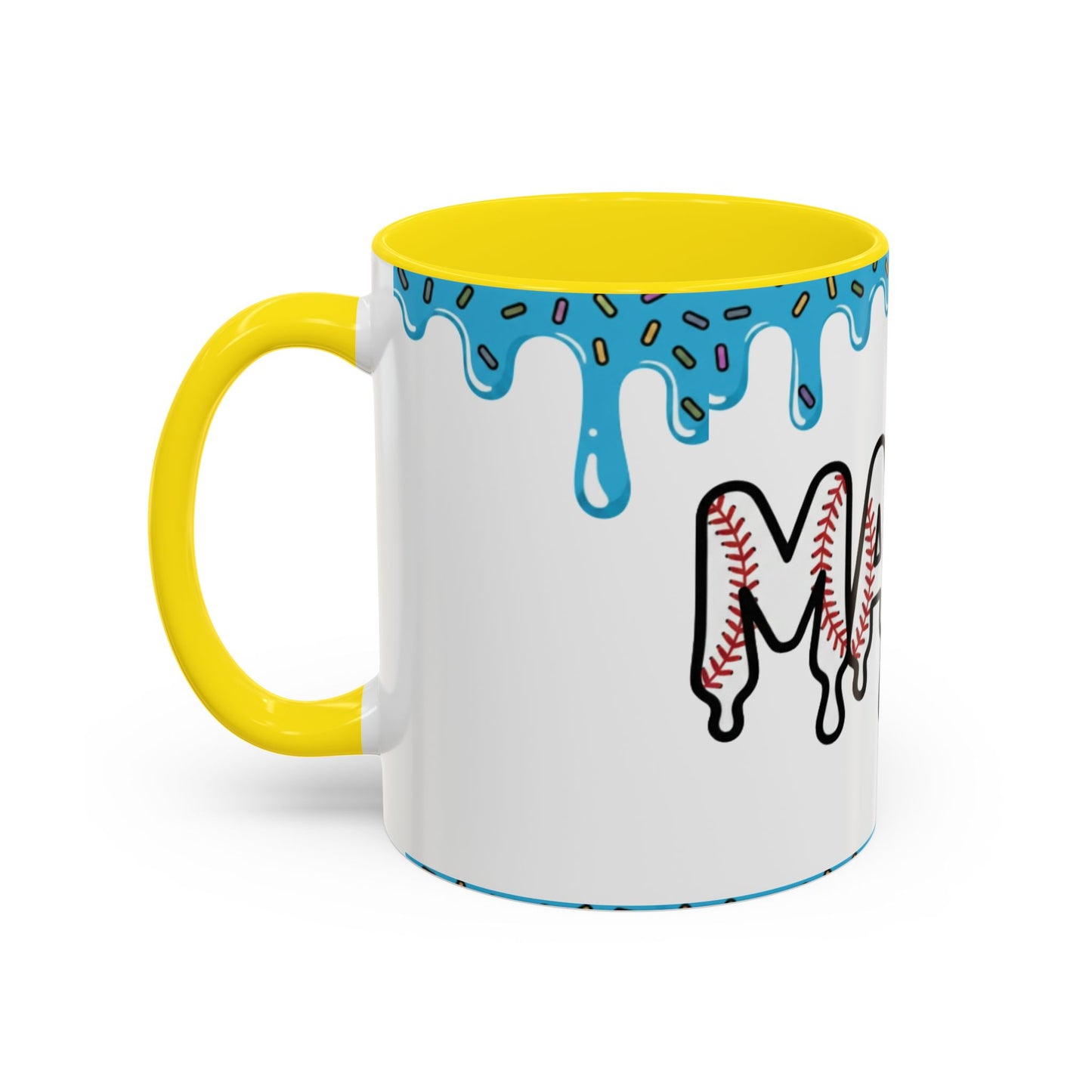 Mama Baseball Accent Coffee Mug — Drip Design for Baseball Moms (11/15oz)