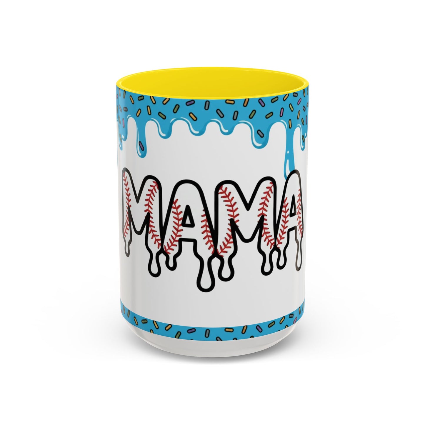 Mama Baseball Accent Coffee Mug — Drip Design for Baseball Moms (11/15oz)