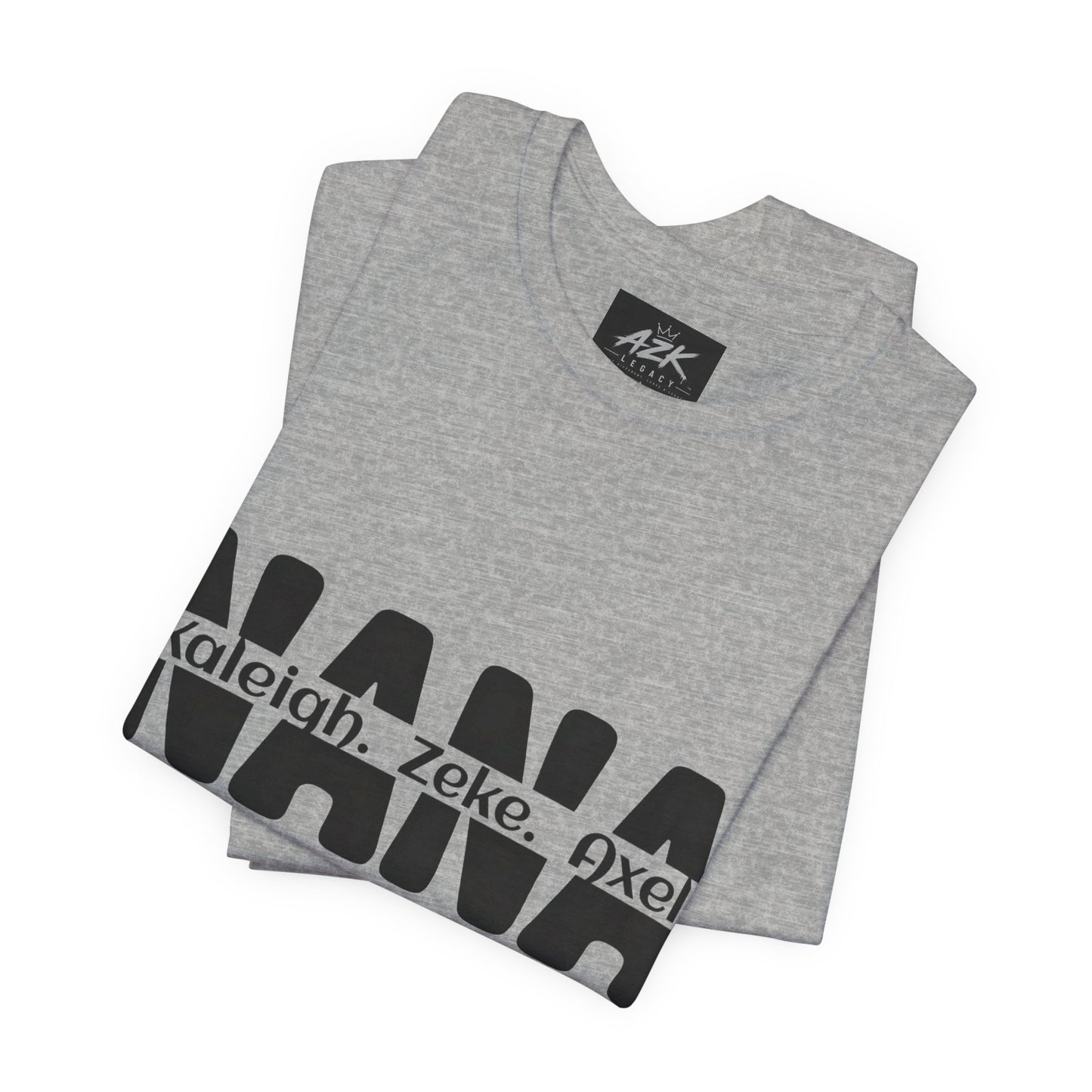 NANA Personalized Name Tee — Custom Grandma Shirt with Names (Kaleiah, Zeke, Axel)