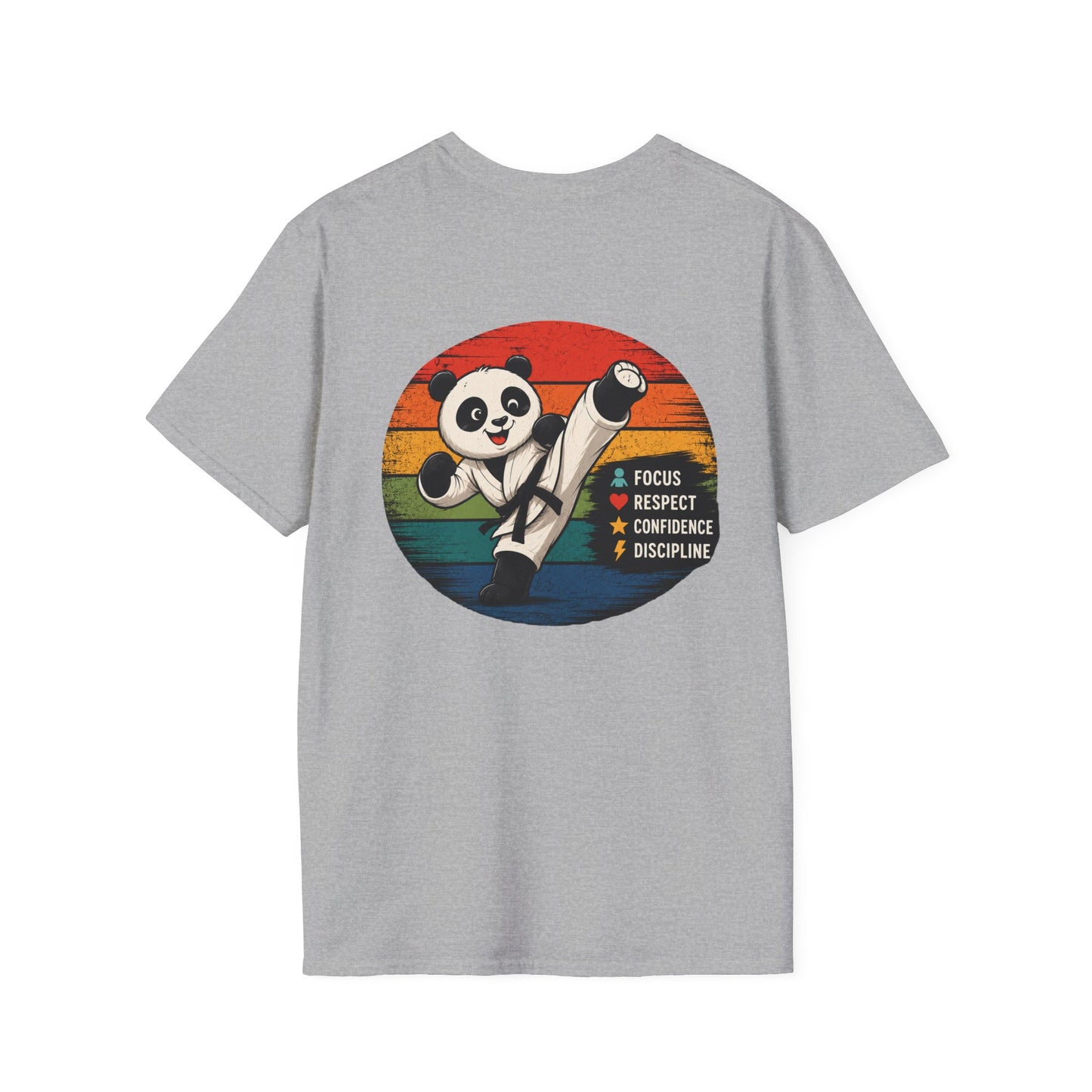 Panda Karate T-Shirt – Focus, Respect, Confidence, Discipline