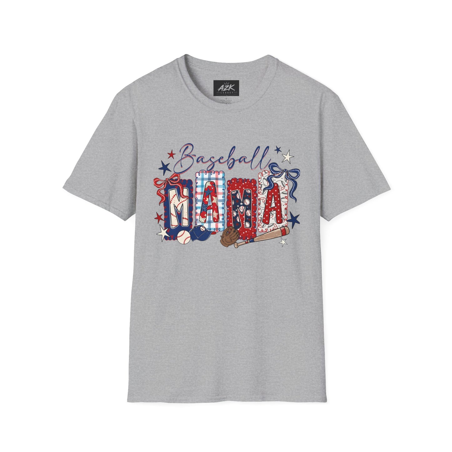 Baseball Mama T-Shirt — Patriotic Stars & Stripes Mom Tee